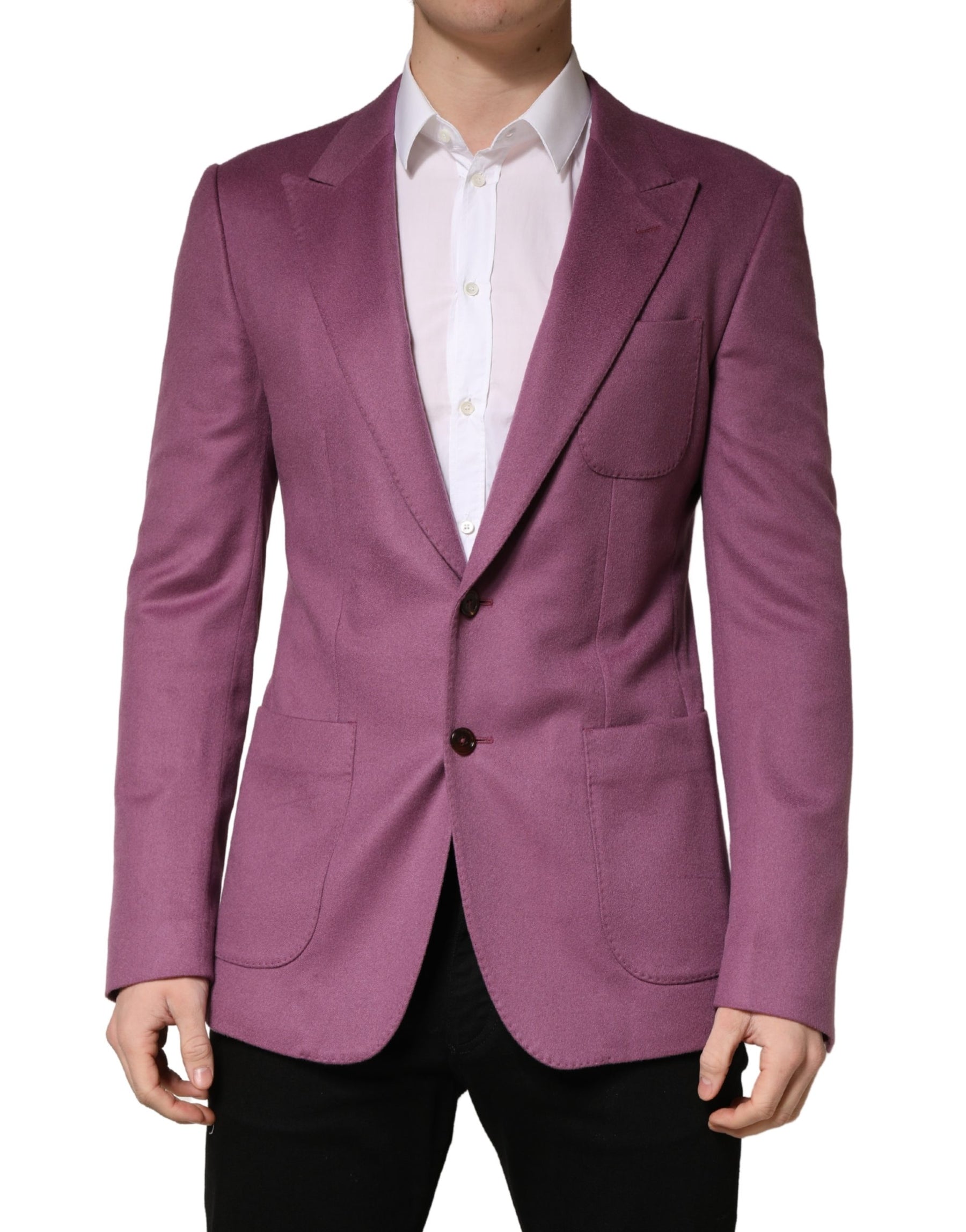 Dolce & Gabbana Purple Cashmere Slim Fit Coat Jacket Blazer | Regal Royce