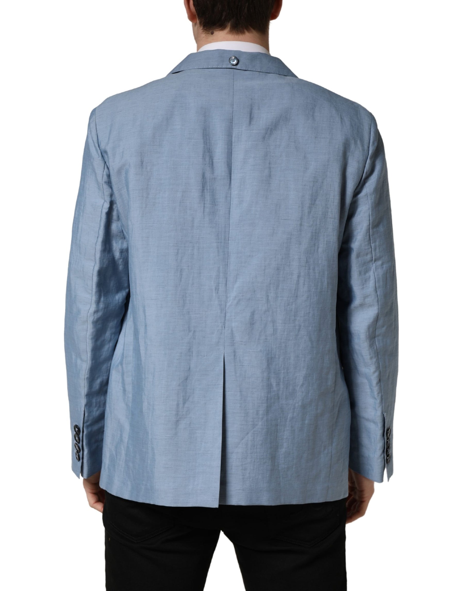 Dolce & Gabbana Light Blue Single Breasted Men Jacket Blazer | Regal Royce
