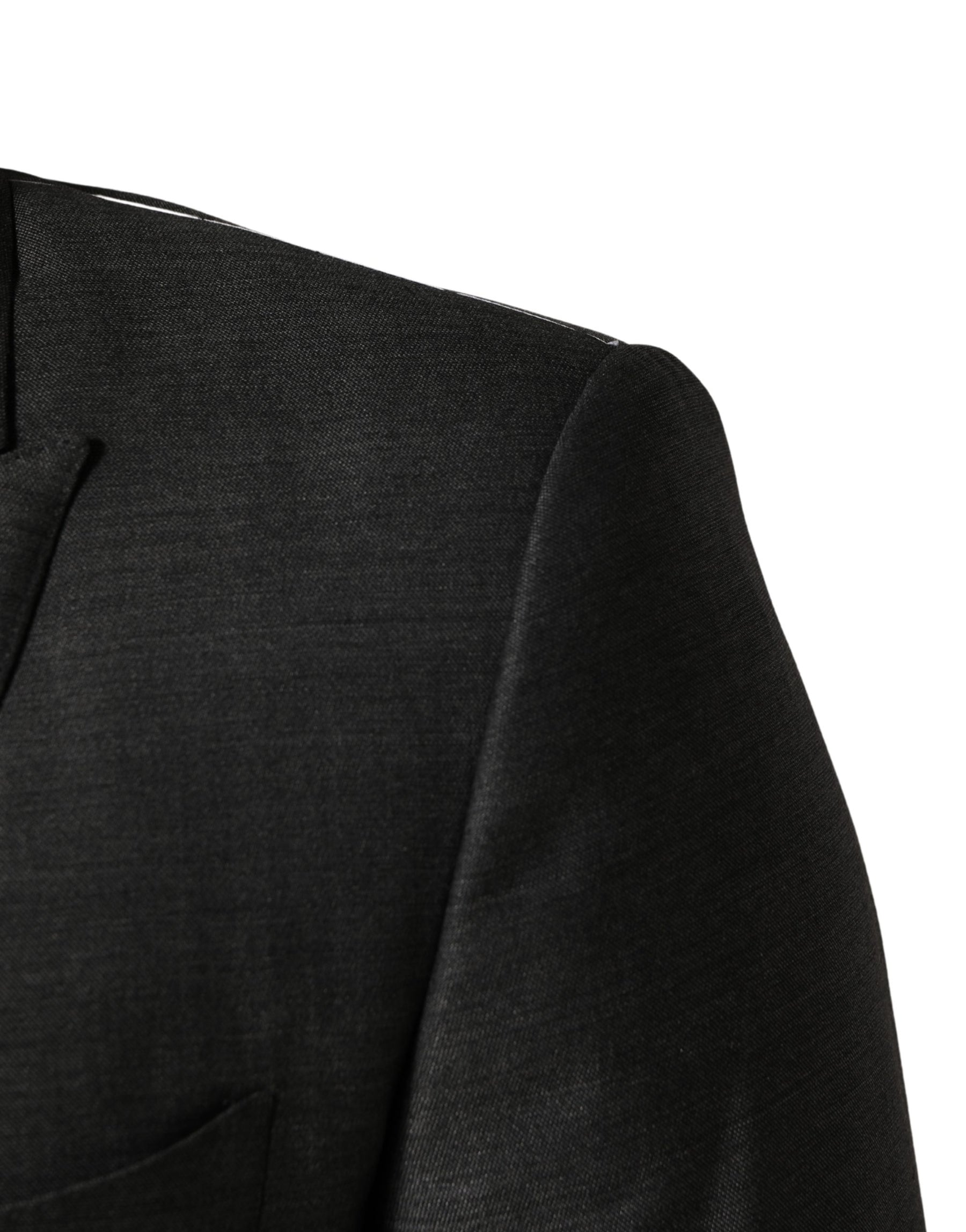 Dolce & Gabbana Dark Gray Wool Slim Fit Coat Jacket Blazer | Regal Royce