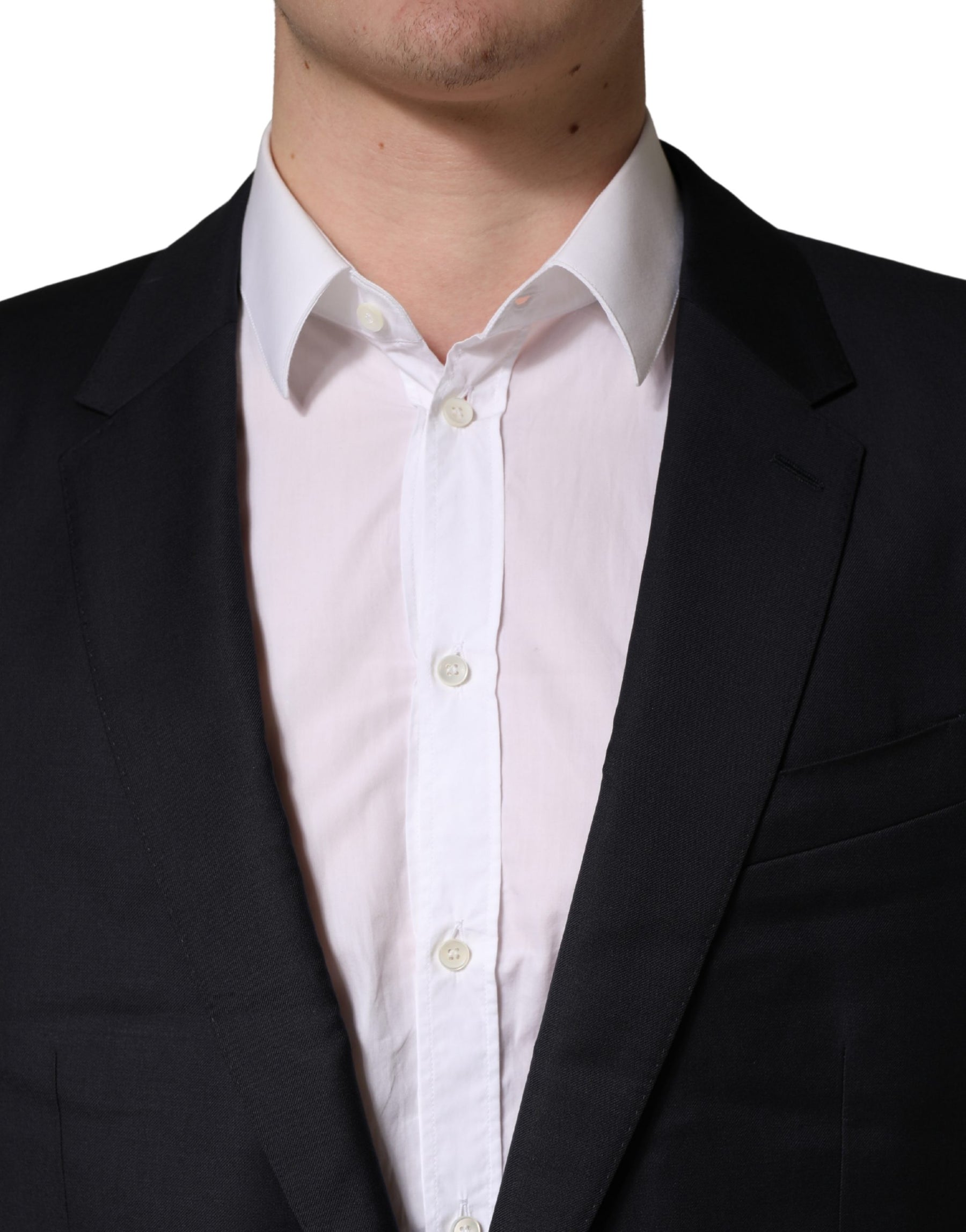 Dolce & Gabbana Black Wool Slim Fit Coat Men Jacket Blazer | Regal Royce