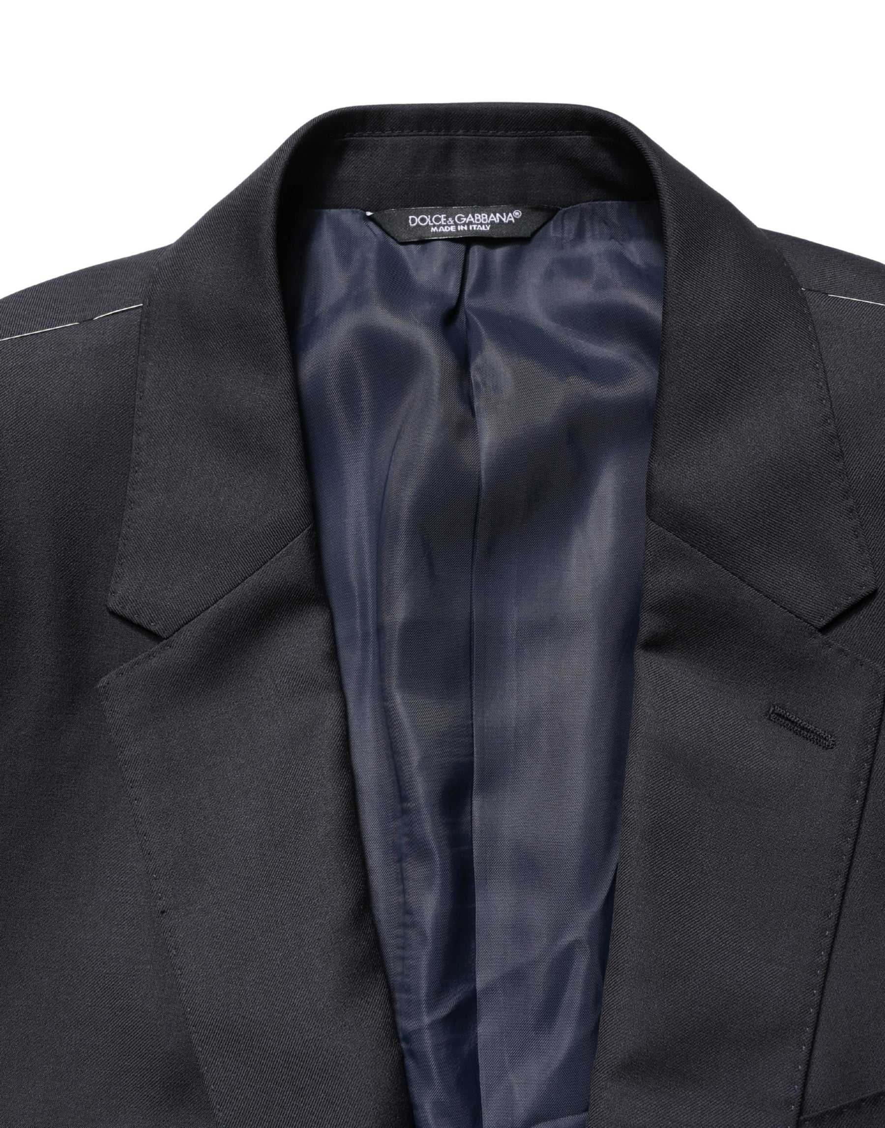 Dolce & Gabbana Black Wool Slim Fit Coat Men Jacket Blazer | Regal Royce