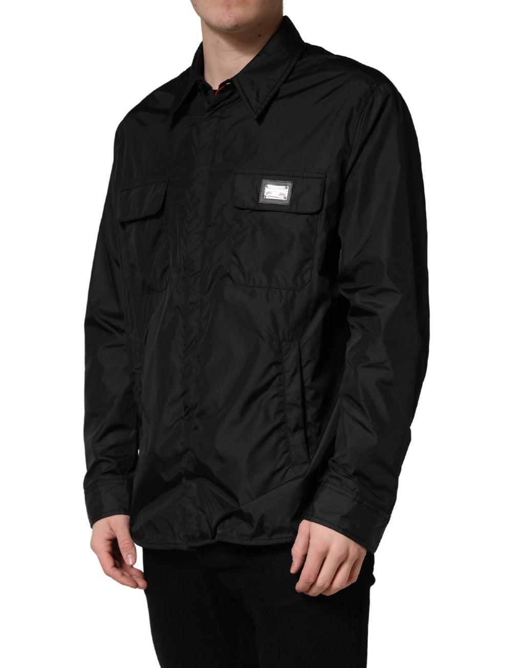 Dolce & Gabbana Black Logo Plaque Long Sleeves Shirt Jacket