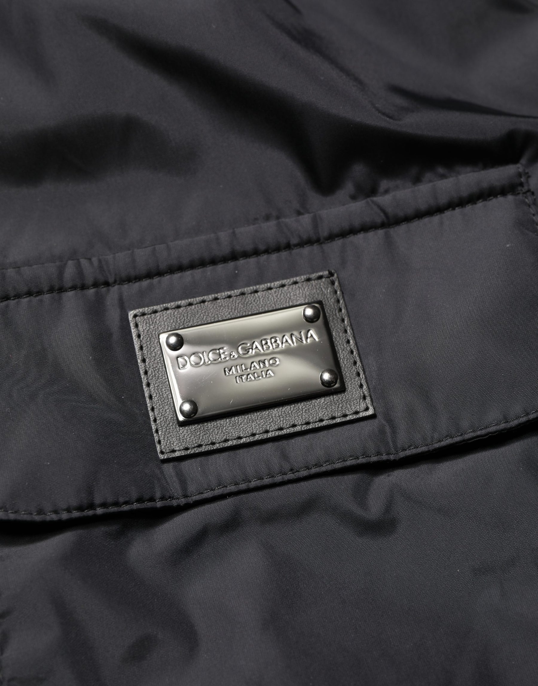 Dolce & Gabbana Black Logo Plaque Long Sleeves Shirt Jacket | Regal Royce