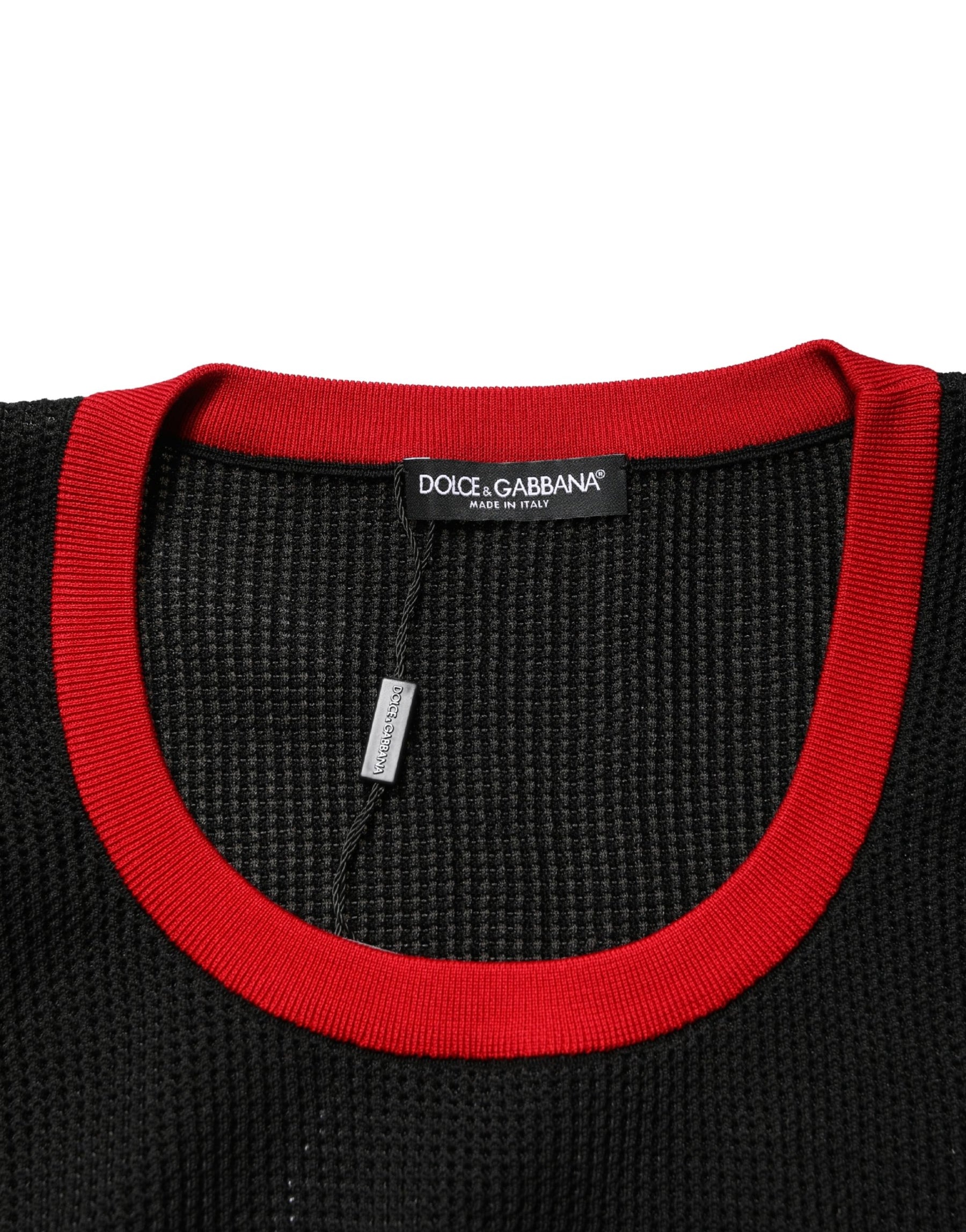 Dolce & Gabbana Black Crew Neck Sleeveless Men Knit Vest T-shirt | Regal Royce
