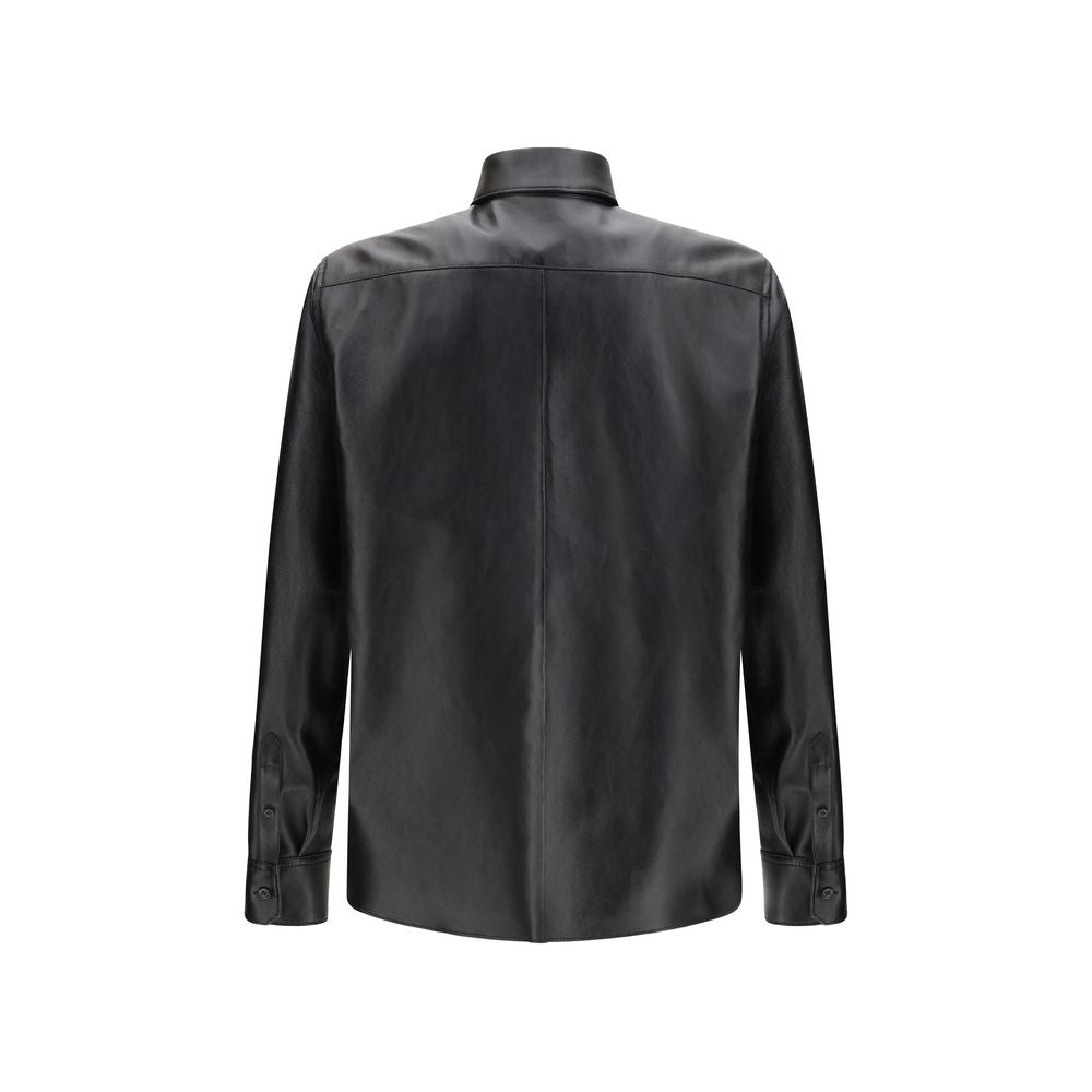 Dolce & Gabbana Black Leather Dress Shirt | Regal Royce