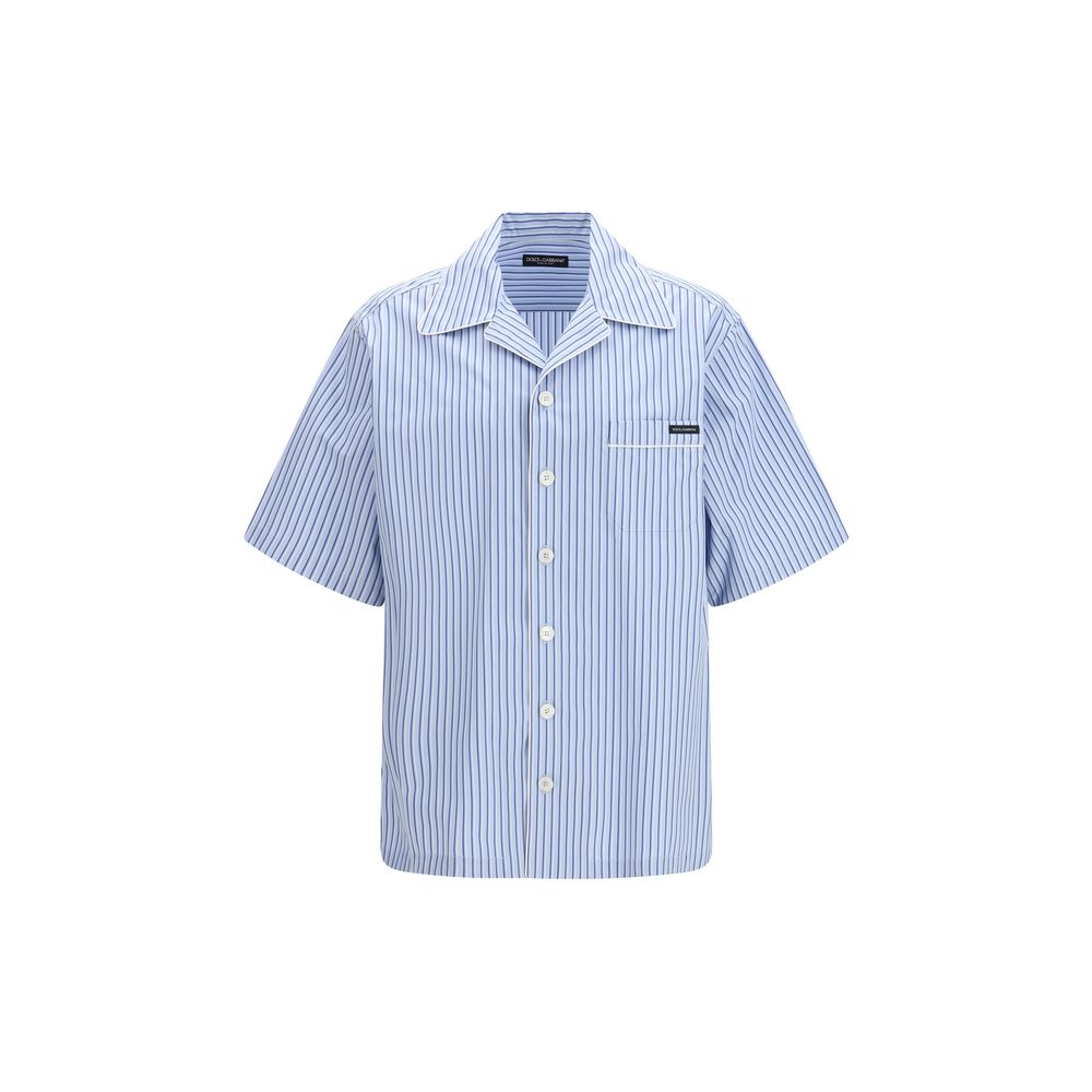 Dolce & Gabbana Blue Cotton Shortsleeve Shirt | Regal Royce