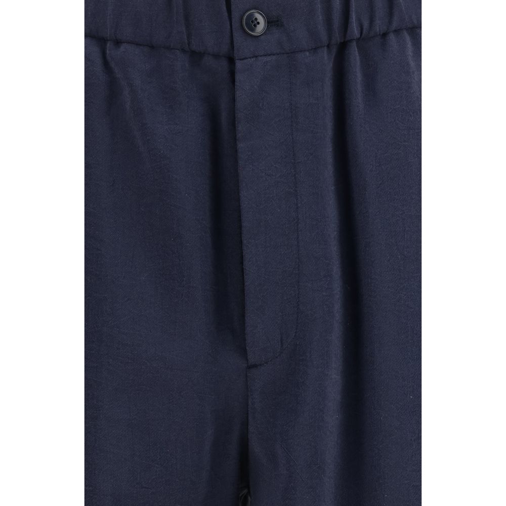 Giorgio Armani Blue Silk Casual Pants | Regal Royce