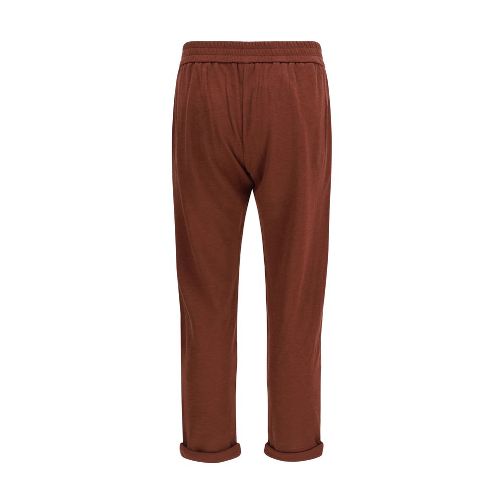 Brunello Cucinelli Bordeaux Cotton Casual Pants | Regal Royce
