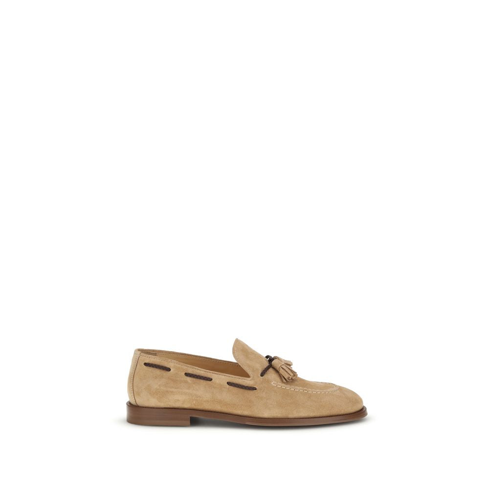 Brunello Cucinelli Brown Calf Leather Bos Taurus Slip-On Loafers | Regal Royce
