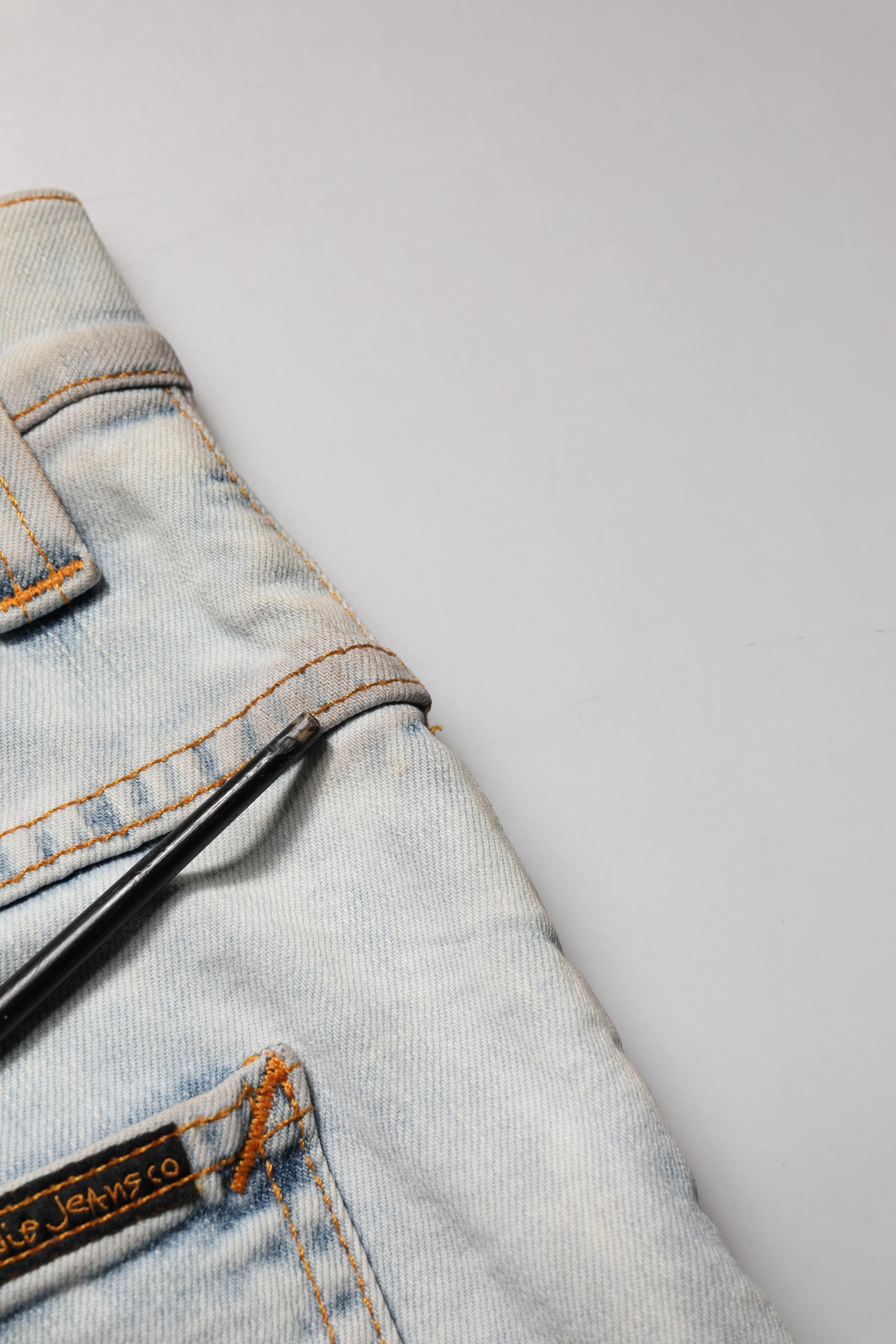 Nudie Jeans Light Blue Cotton Stretch Skinny Fit Men Denim Trouser JEANS | Regal Royce