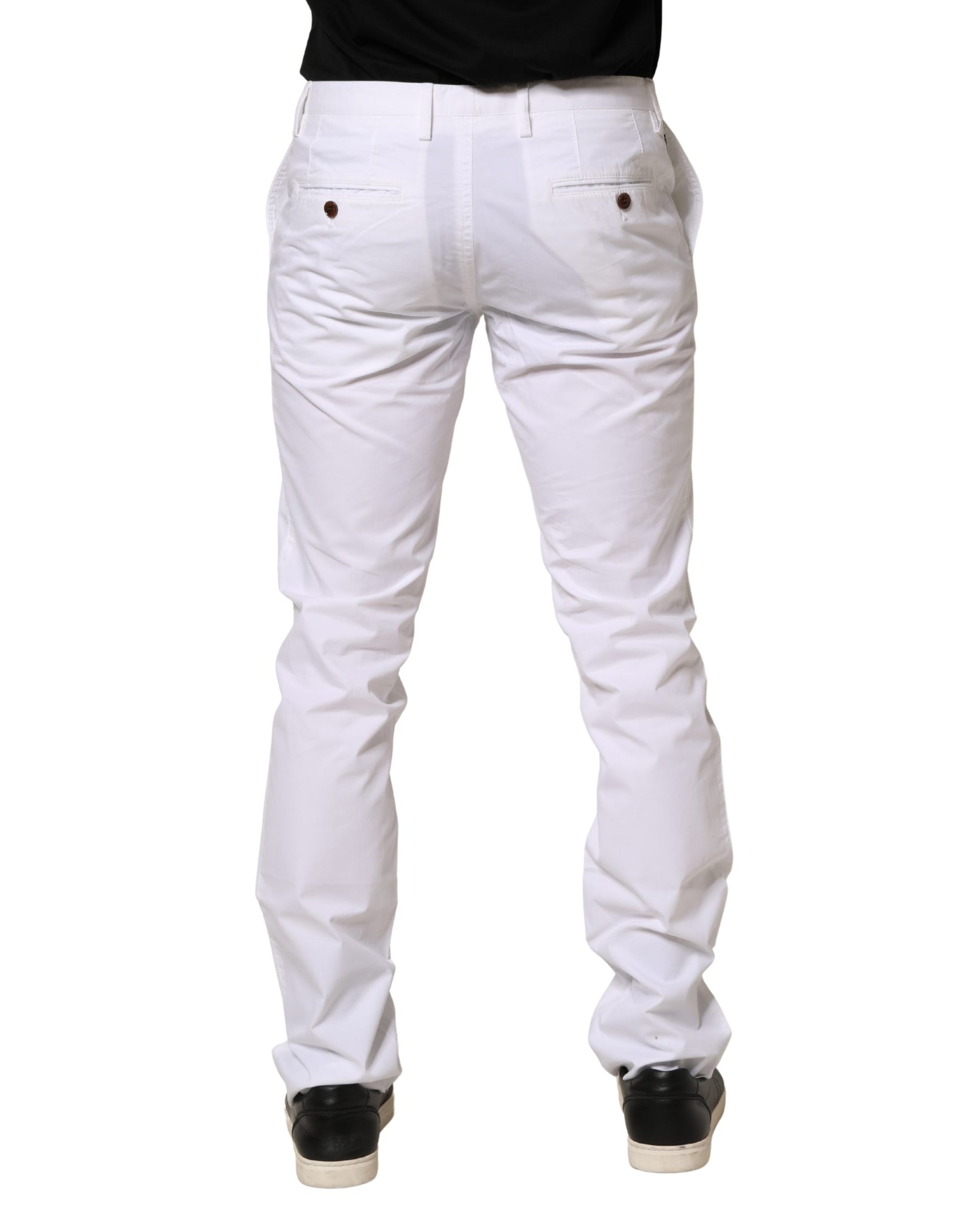 Hugo Boss White Mid Waist Skinny Chino Casual Trouser Pants | Regal Royce