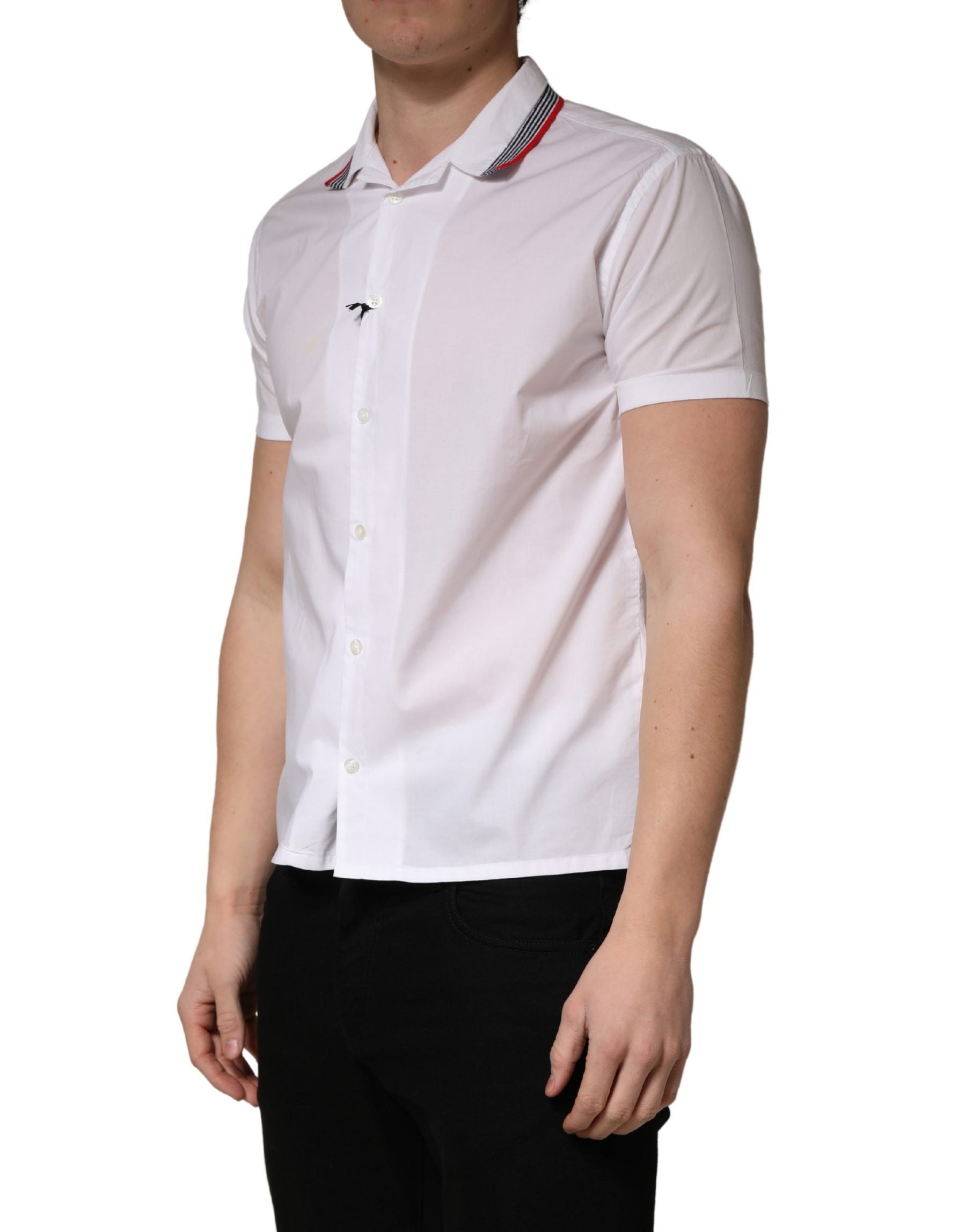 Daniele Alessandrini White Short Sleeves Button Down Shirt | Regal Royce