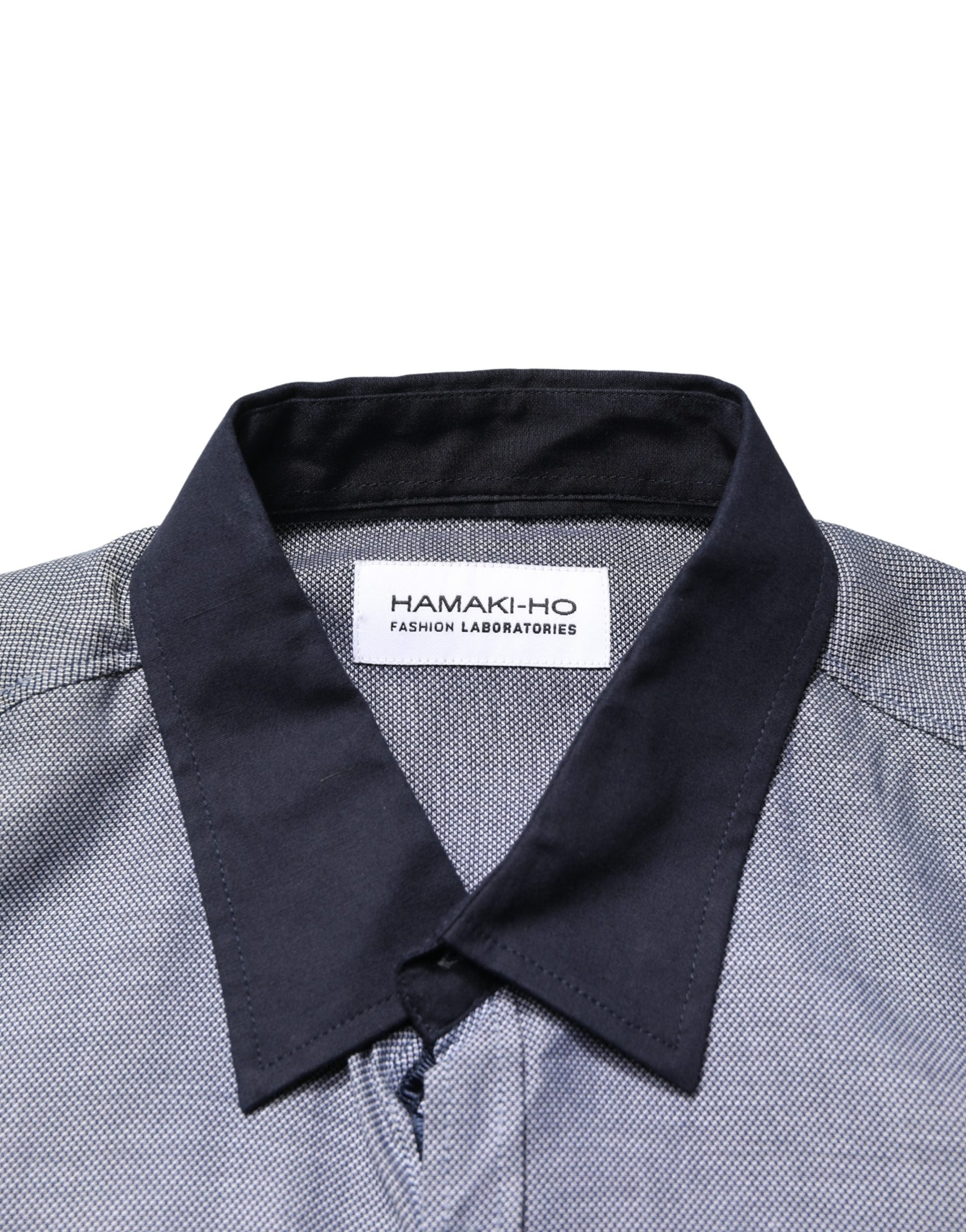 Hamaki-Ho Dark Blue Cotton Long Sleeves Collared Dress Formal Shirt | Regal Royce