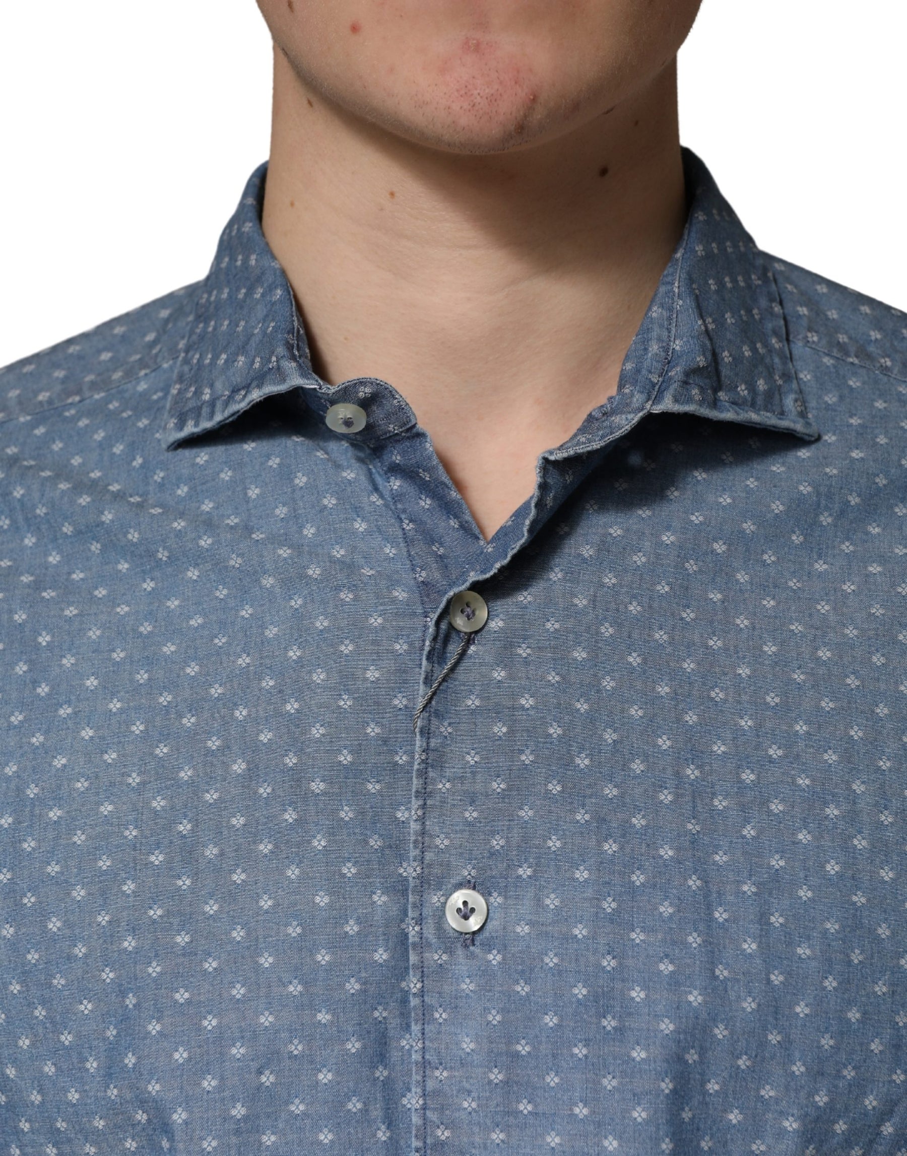 Domenico Tagliente Blue Long Sleeve Collared Casual Shirt | Regal Royce