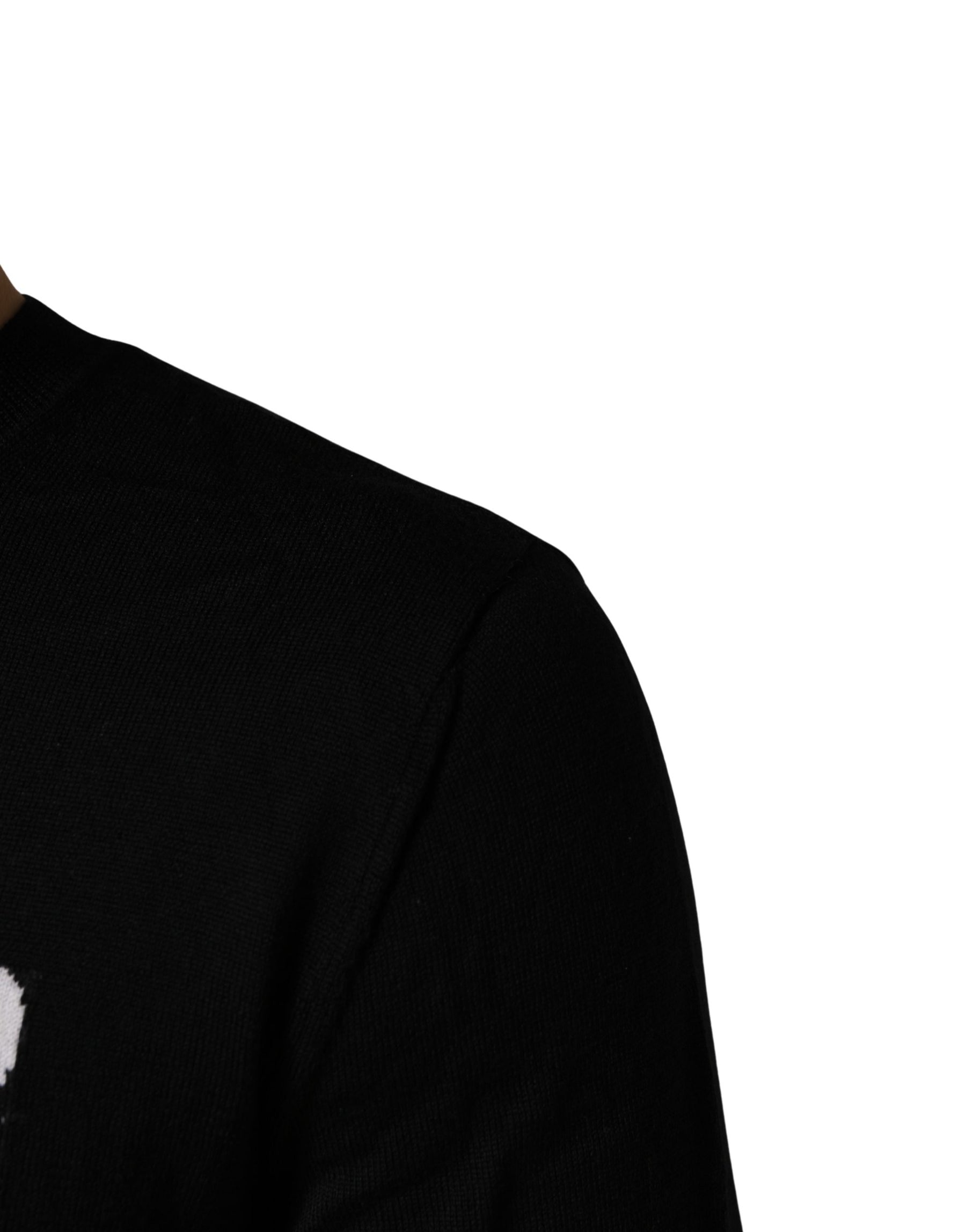 Dsquared² Black Logo Knitted Crew Neck Men Pullover Sweater | Regal Royce