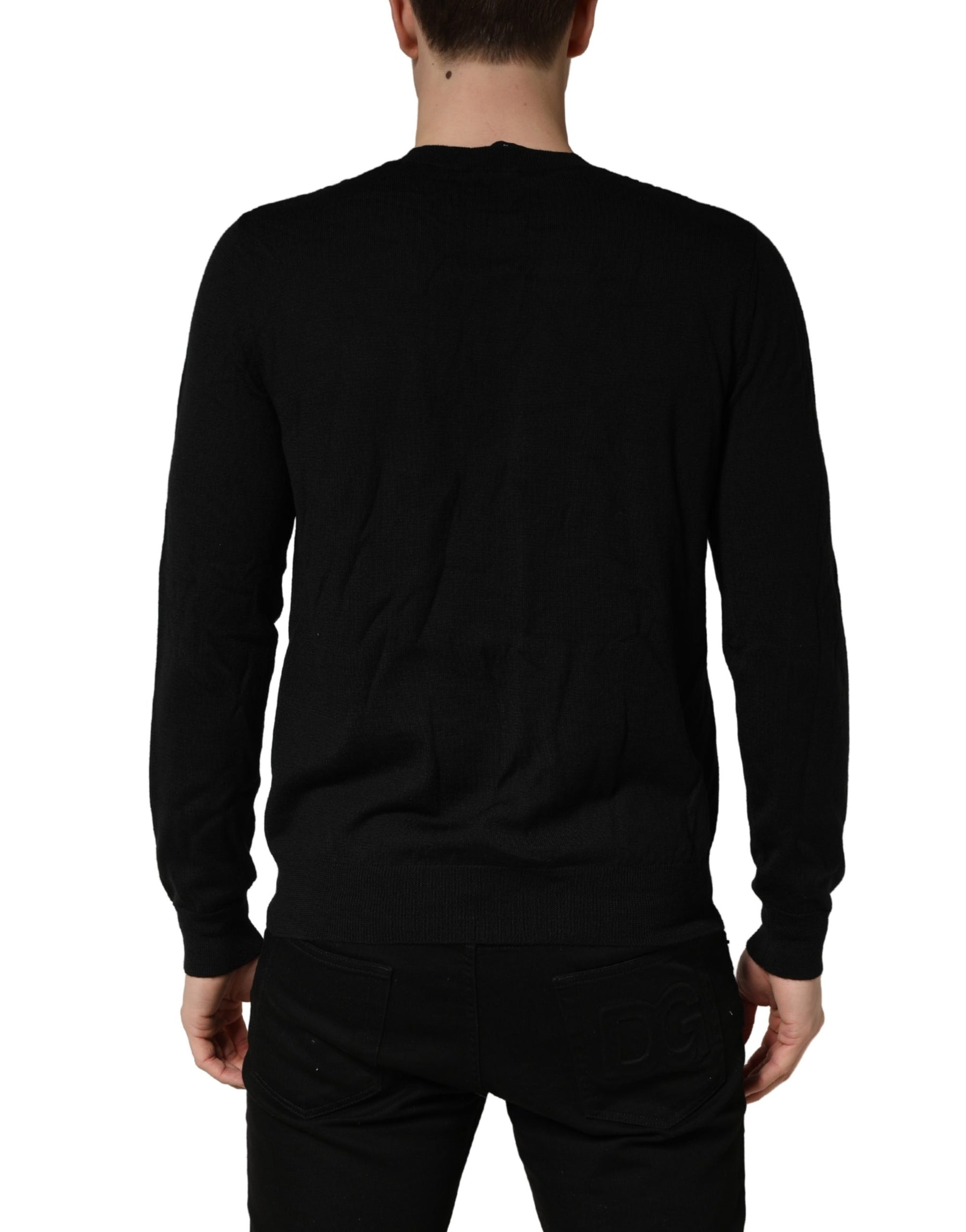 Dsquared² Black Logo Knitted Crew Neck Men Pullover Sweater | Regal Royce