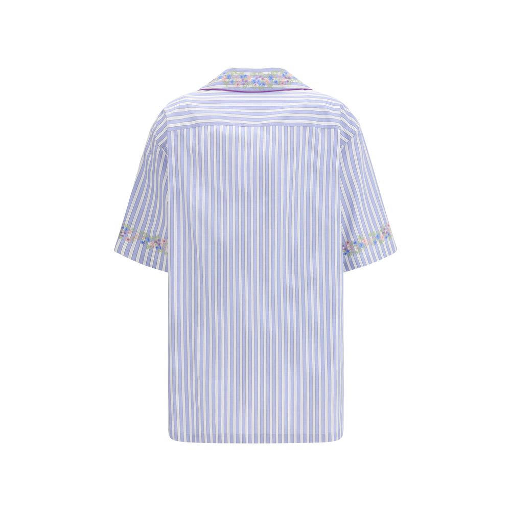 Dolce & Gabbana Blue Cotton Shortsleeve Shirt | Regal Royce