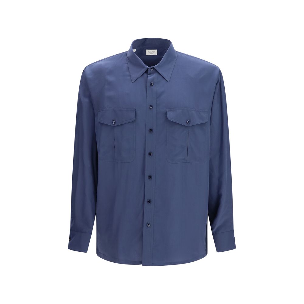Saint Laurent Blue Viscose Dress Shirt | Regal Royce