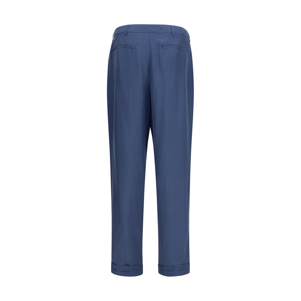 Saint Laurent Blue Silk Dress Pants | Regal Royce
