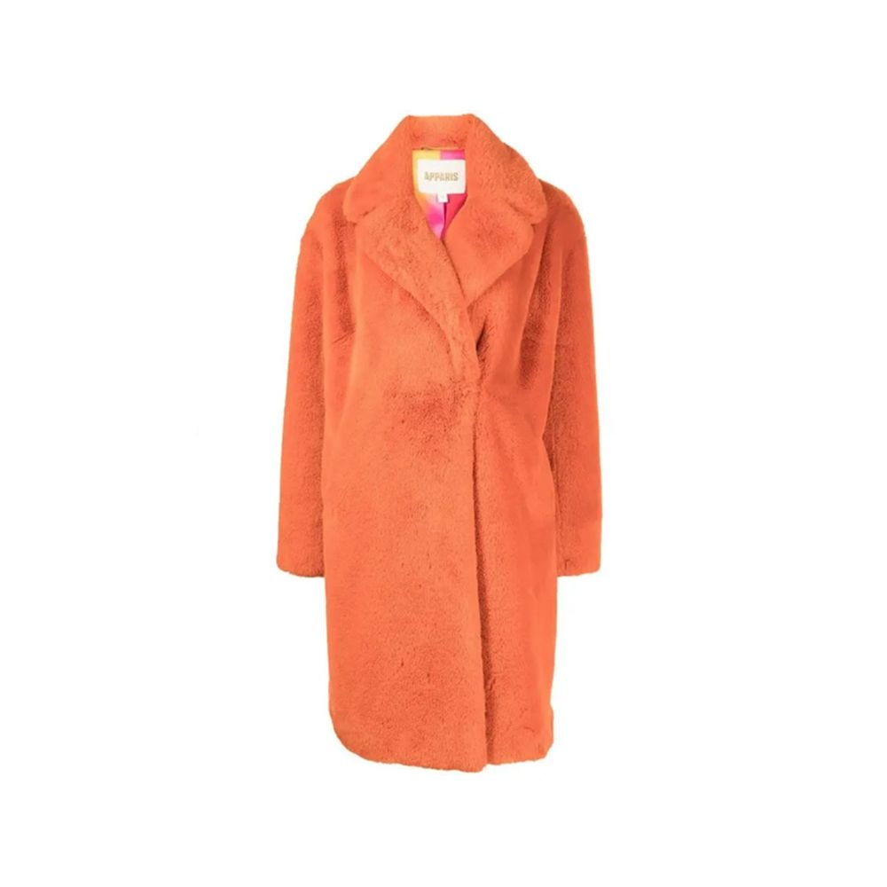 Apparis Orange Faux Fur Coat | Regal Royce