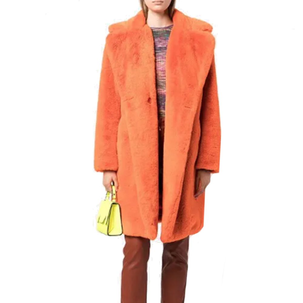 Apparis Orange Faux Fur Coat | Regal Royce