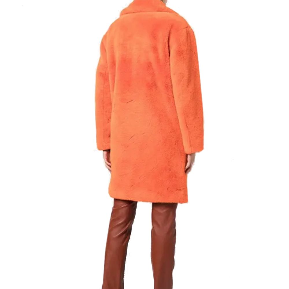 Apparis Orange Faux Fur Coat | Regal Royce