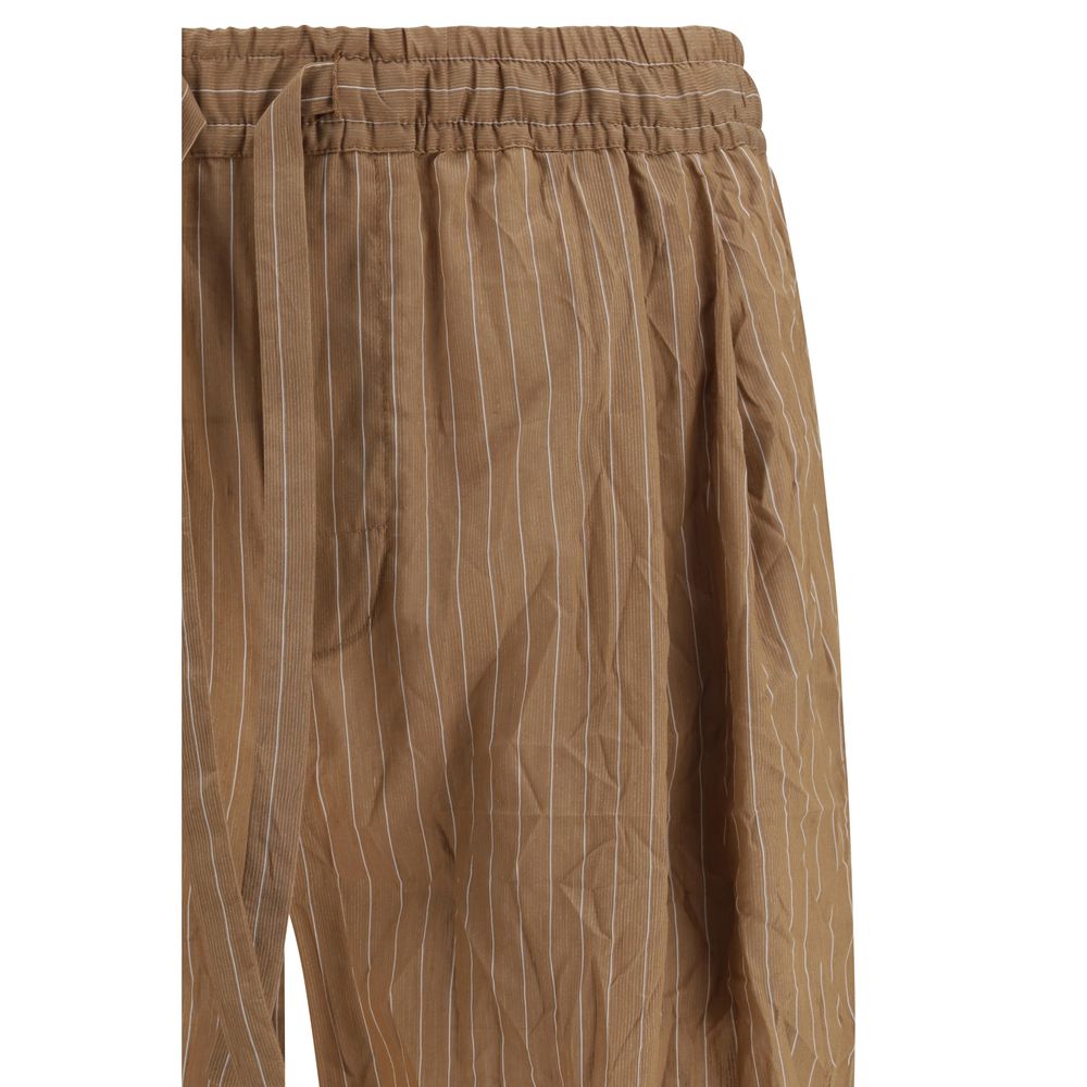 Dolce & Gabbana Brown Linen Casual Pants | Regal Royce