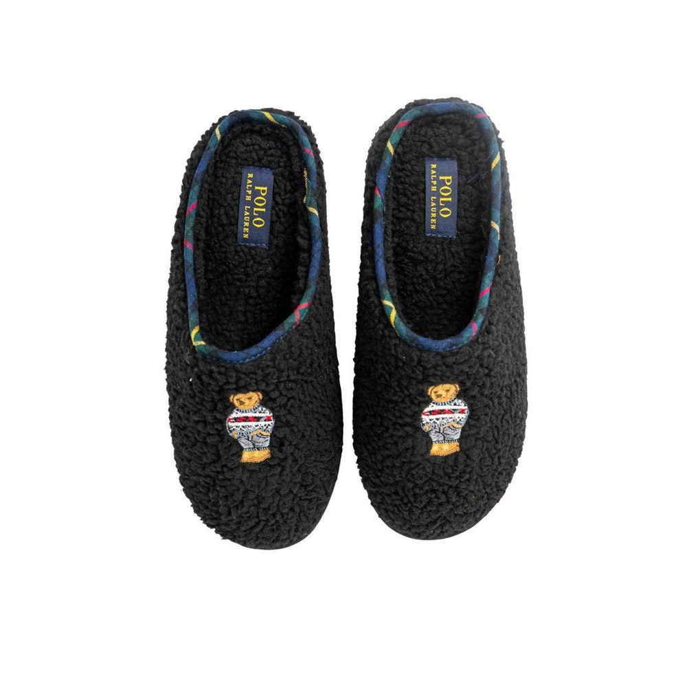Ralph Lauren Black Cotton Slippers | Regal Royce
