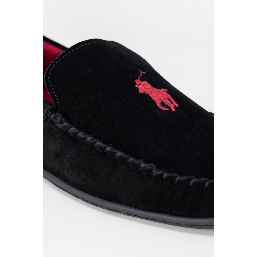 Ralph Lauren Black Faux Fur Slippers | Regal Royce