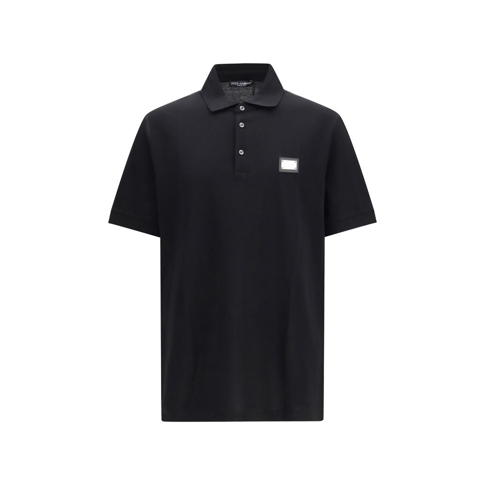 Dolce & Gabbana Black Cotton Polo Shirt | Regal Royce