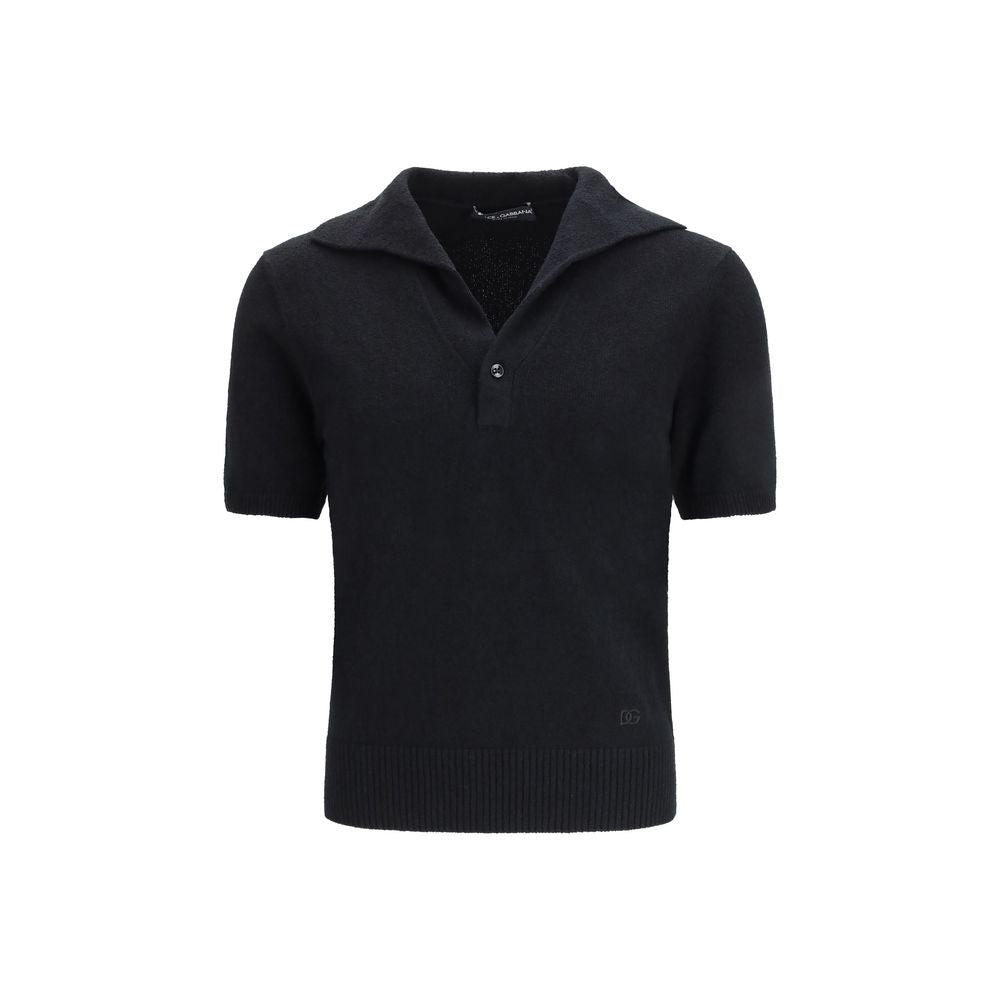 Dolce & Gabbana Black Cotton Polo Shirt | Regal Royce