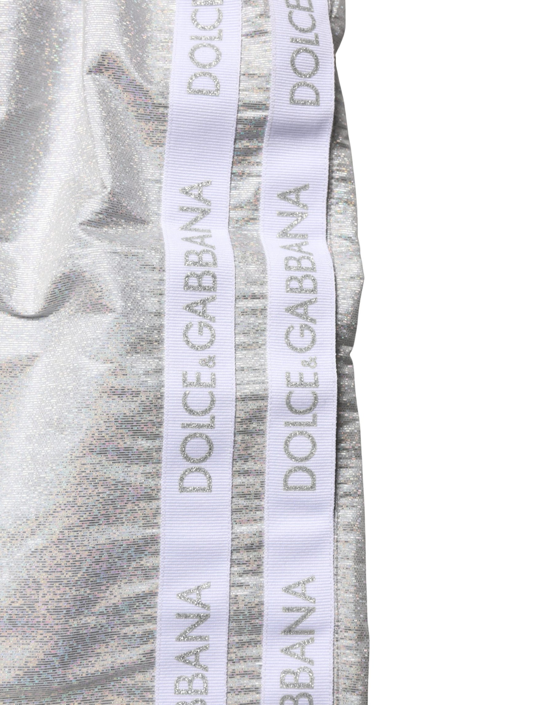 Dolce & Gabbana Silver Polyester Drawstring Men Shorts Swimwear | Regal Royce
