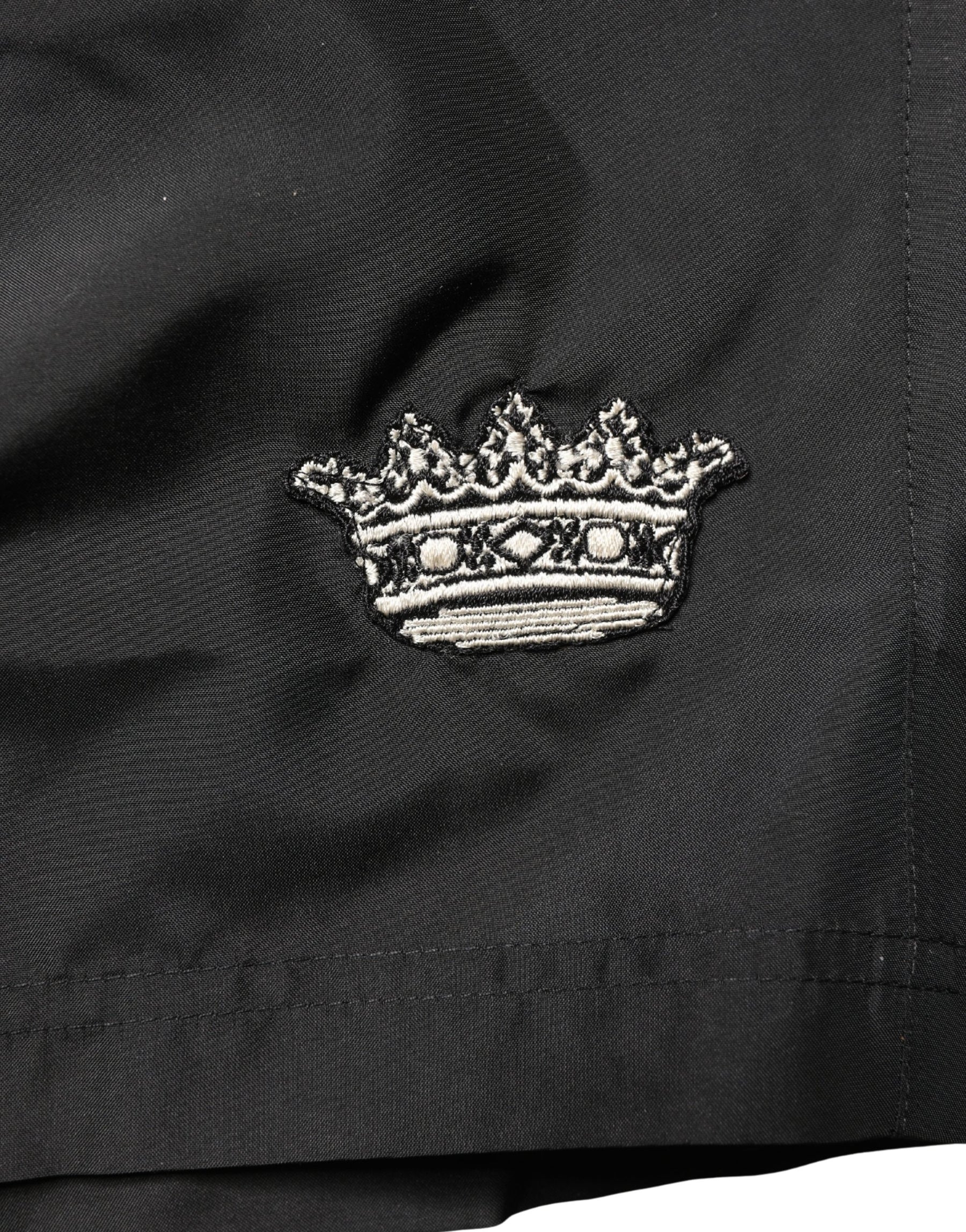 Dolce & Gabbana Black Polyester Drawstring Men Shorts Swimwear | Regal Royce