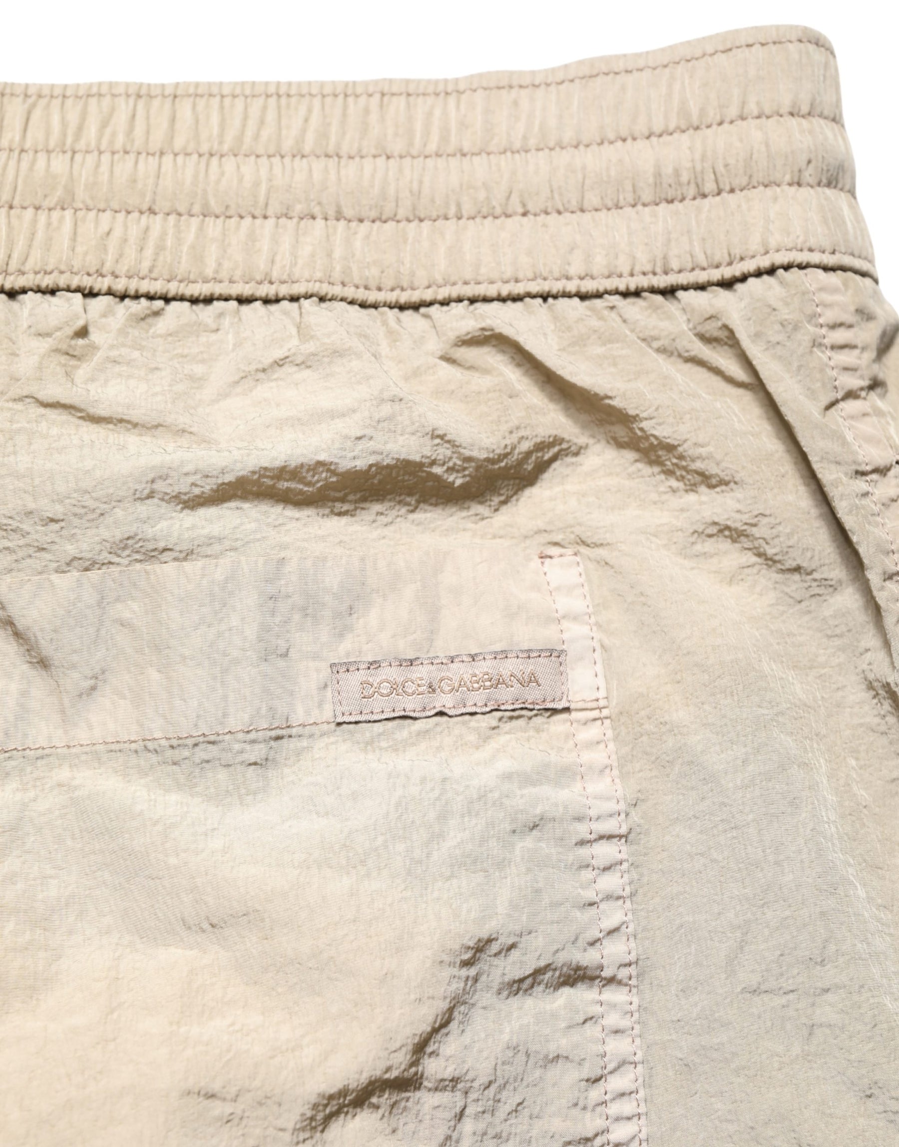 Dolce & Gabbana Brown Nylon Drawstring Swim Shorts Swimwear | Regal Royce