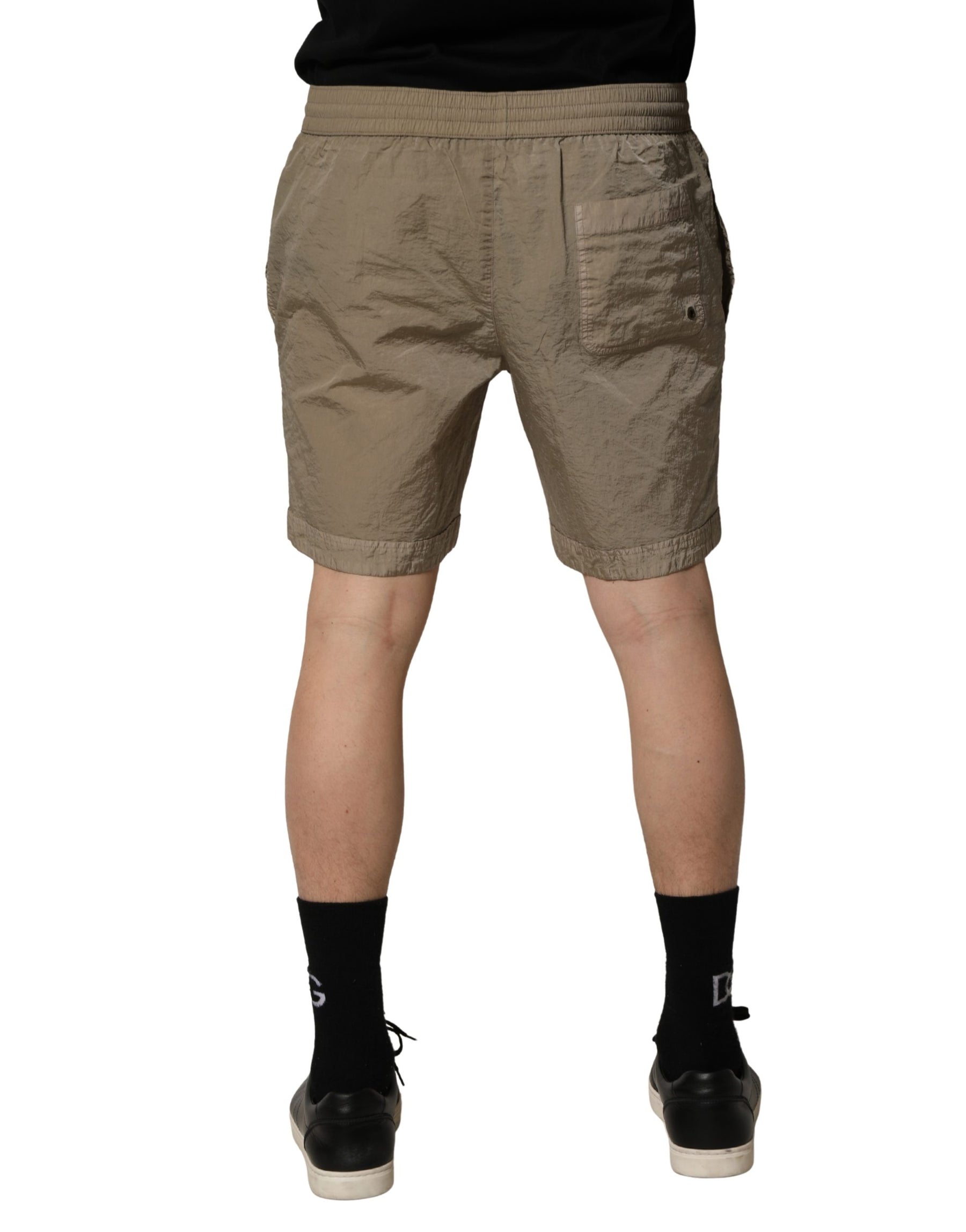 Dolce & Gabbana Brown Nylon Drawstring Swim Shorts Swimwear | Regal Royce