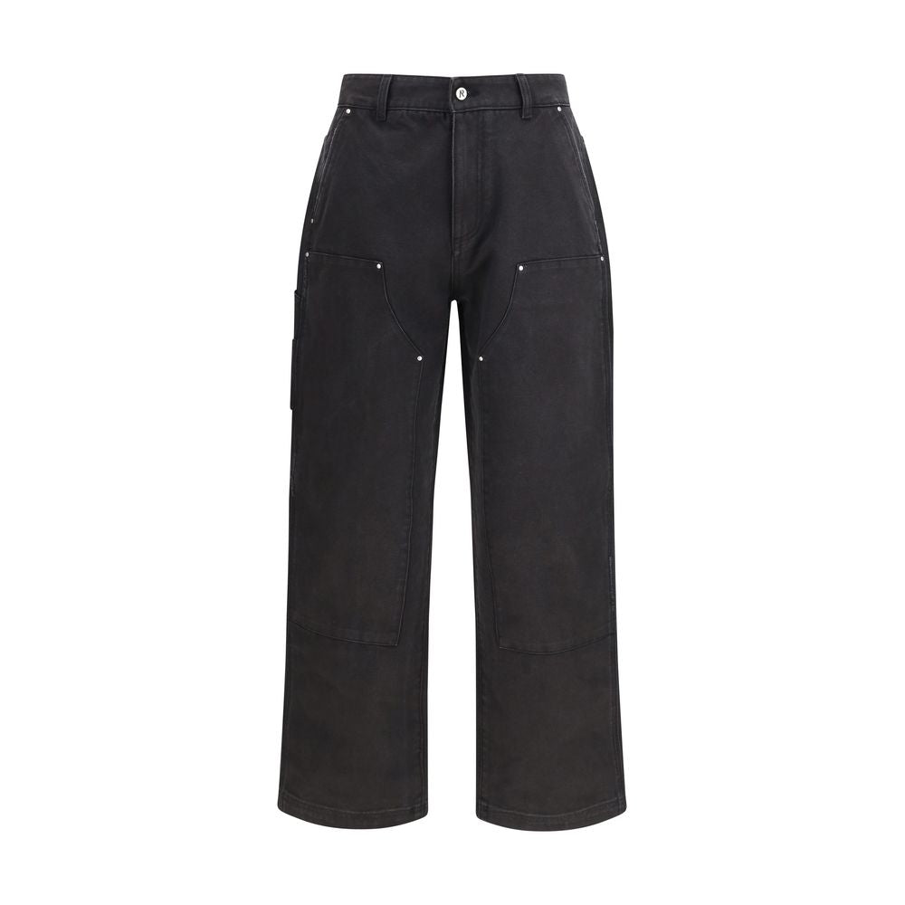 Represent Black Cotton Casual Pants | Regal Royce