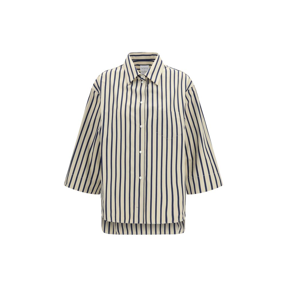 Sara Roka Blue Cotton Pattern Shirt | Regal Royce