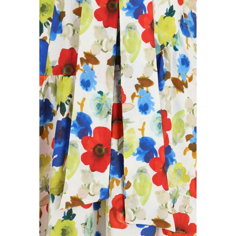 Sara Roka Multicolor Linen Long Skirt | Regal Royce