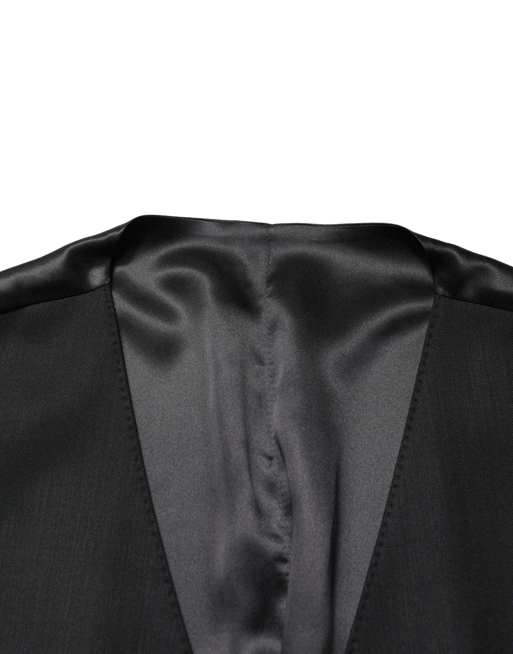 Dolce & Gabbana Black Wool Single Breasted Men Waistcoat Vest | Regal Royce