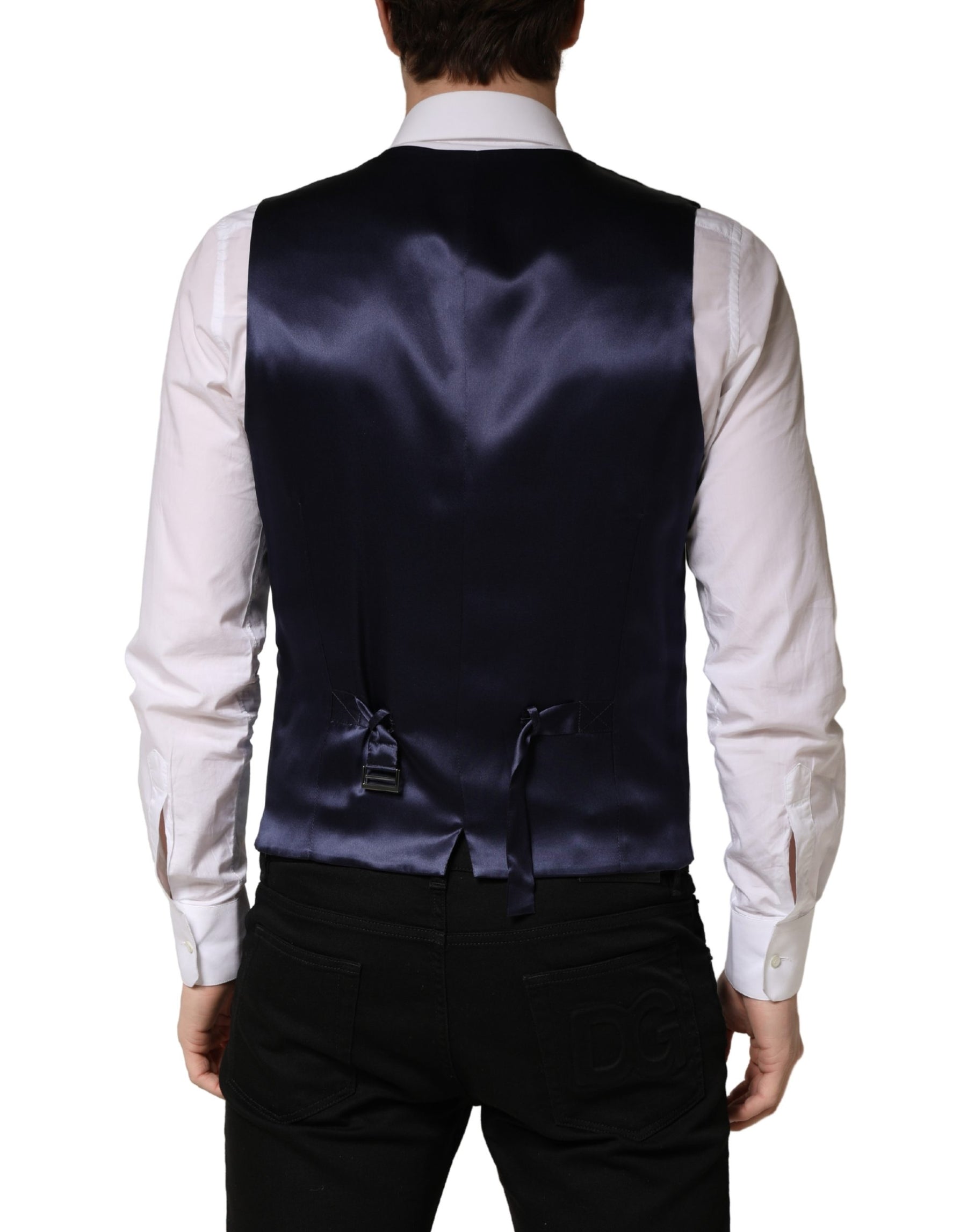 Dolce & Gabbana Gray Wool Single Breasted Men Waistcoat Vest | Regal Royce