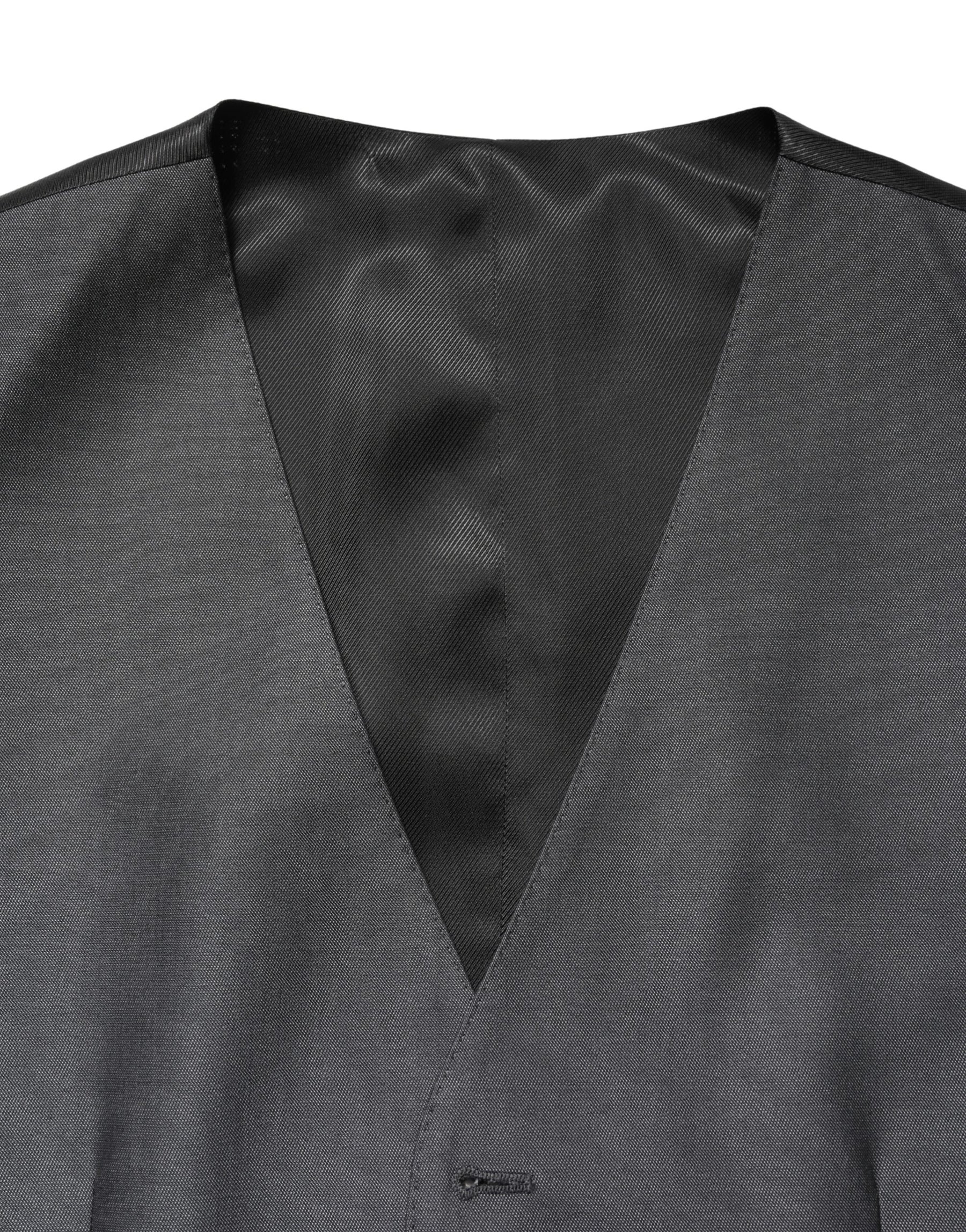 Dolce & Gabbana Dark Gray Single Breasted Men Waistcoat Vest | Regal Royce
