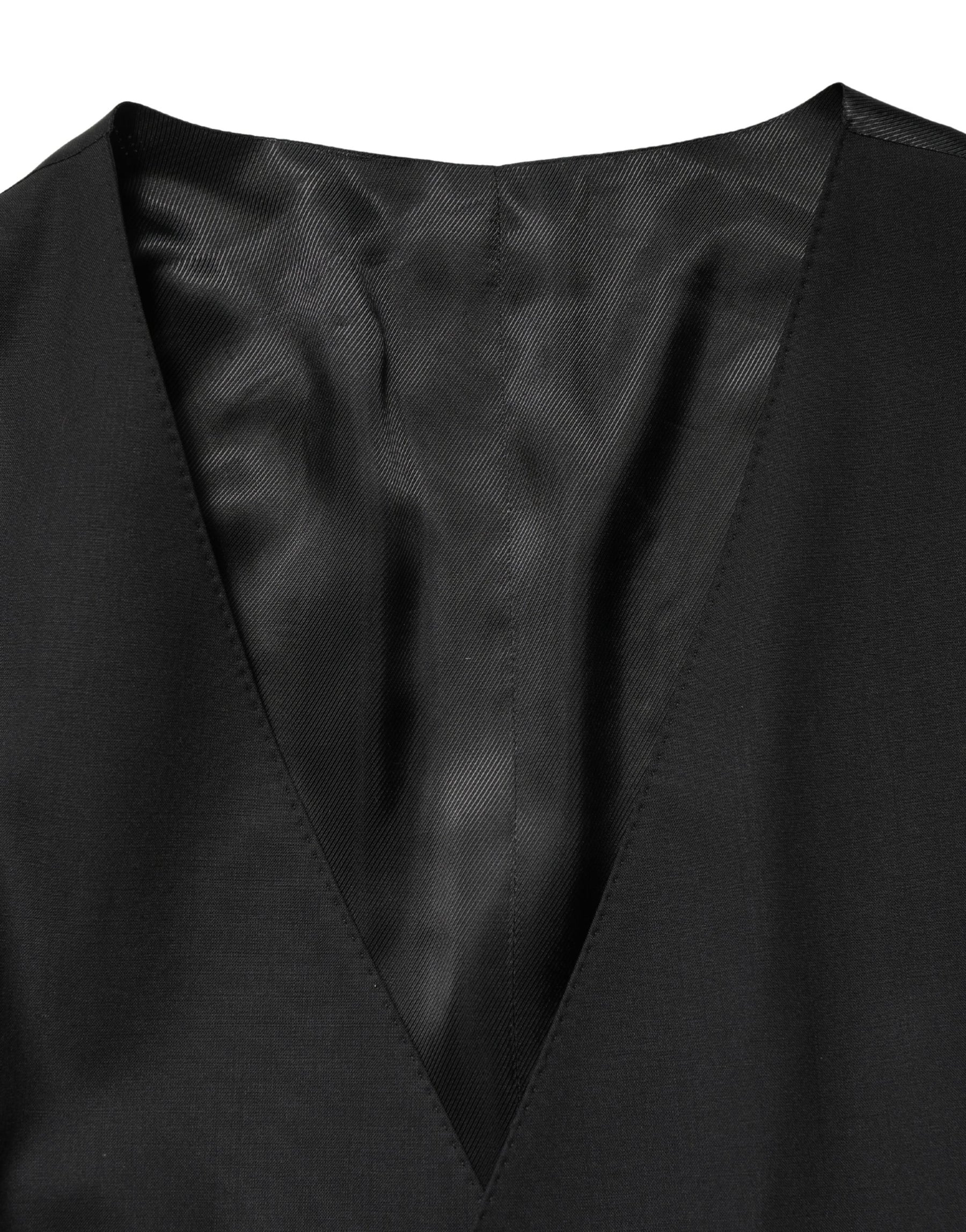 Dolce & Gabbana Black Wool Single Breasted Waistcoat Vest | Regal Royce