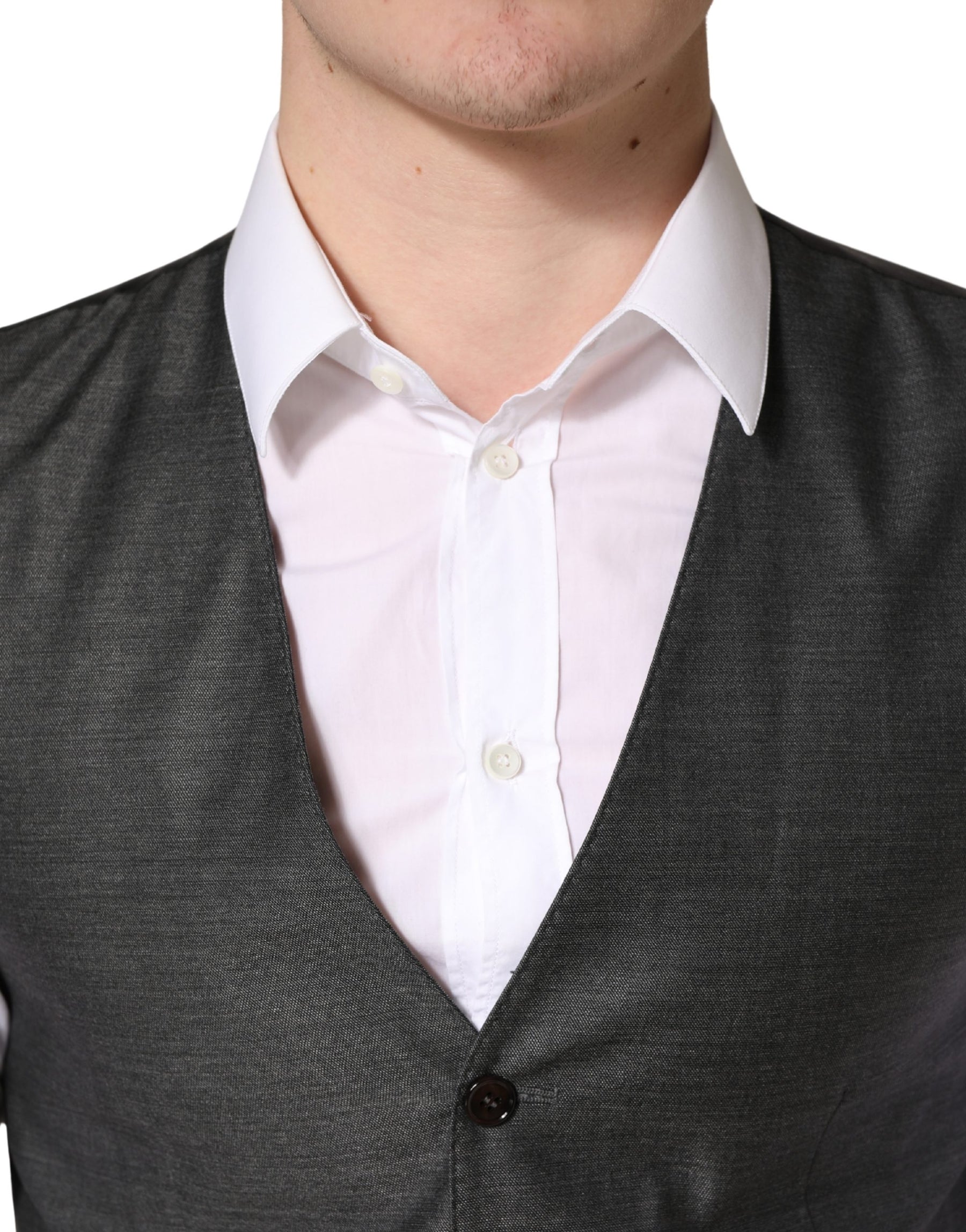 Dolce & Gabbana Dark Gray Wool Dress Formal Waistcoat Vest | Regal Royce