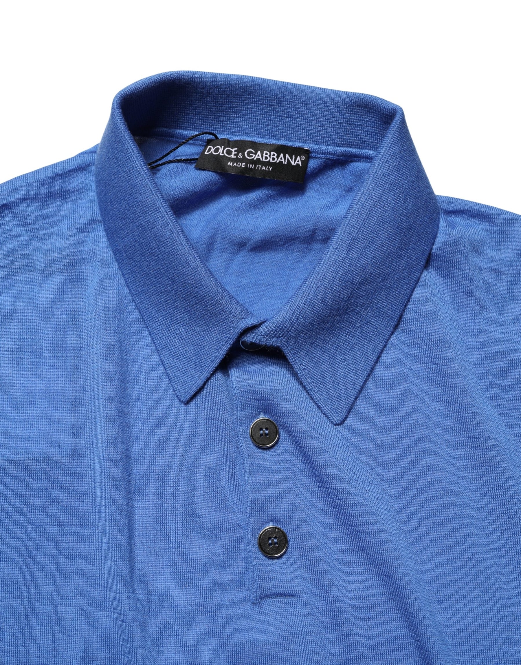 Dolce & Gabbana Blue Cashmere Short Sleeves Polo  T-shirt | Regal Royce