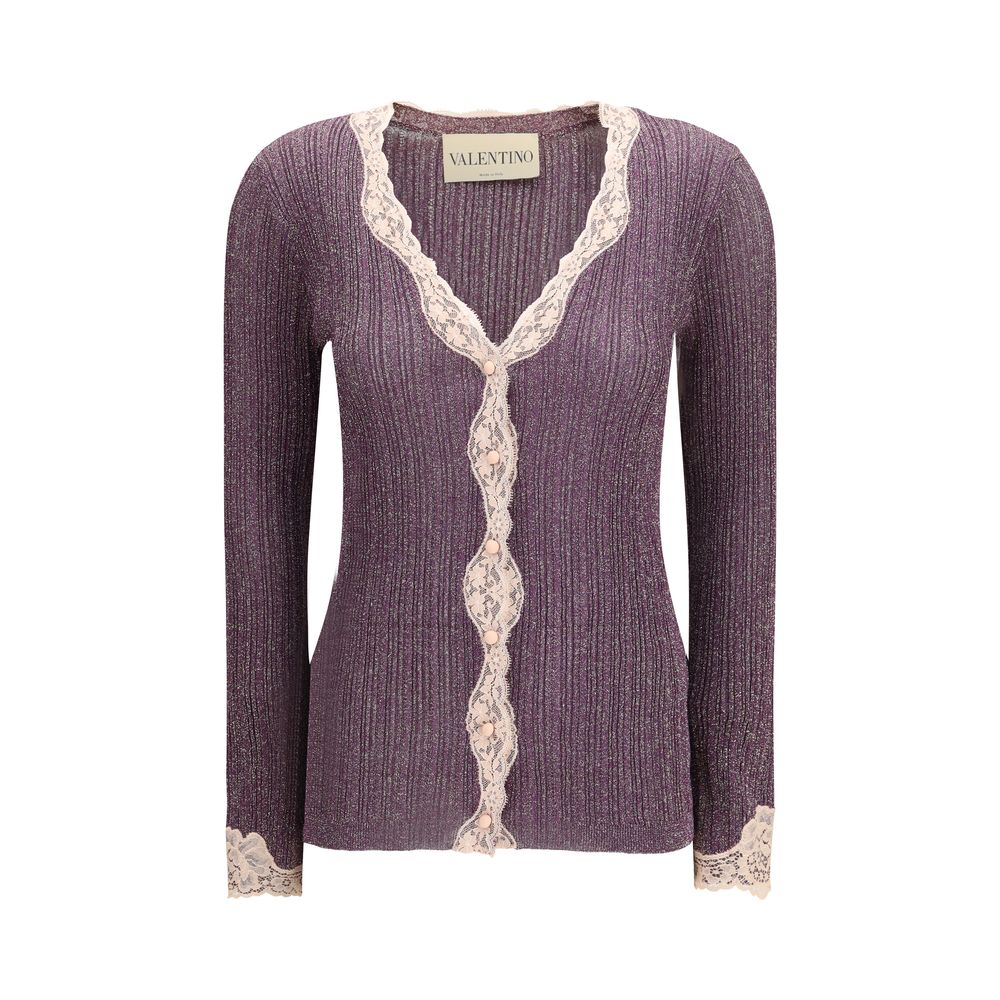 Valentino Purple Viscose Cardigan | Regal Royce
