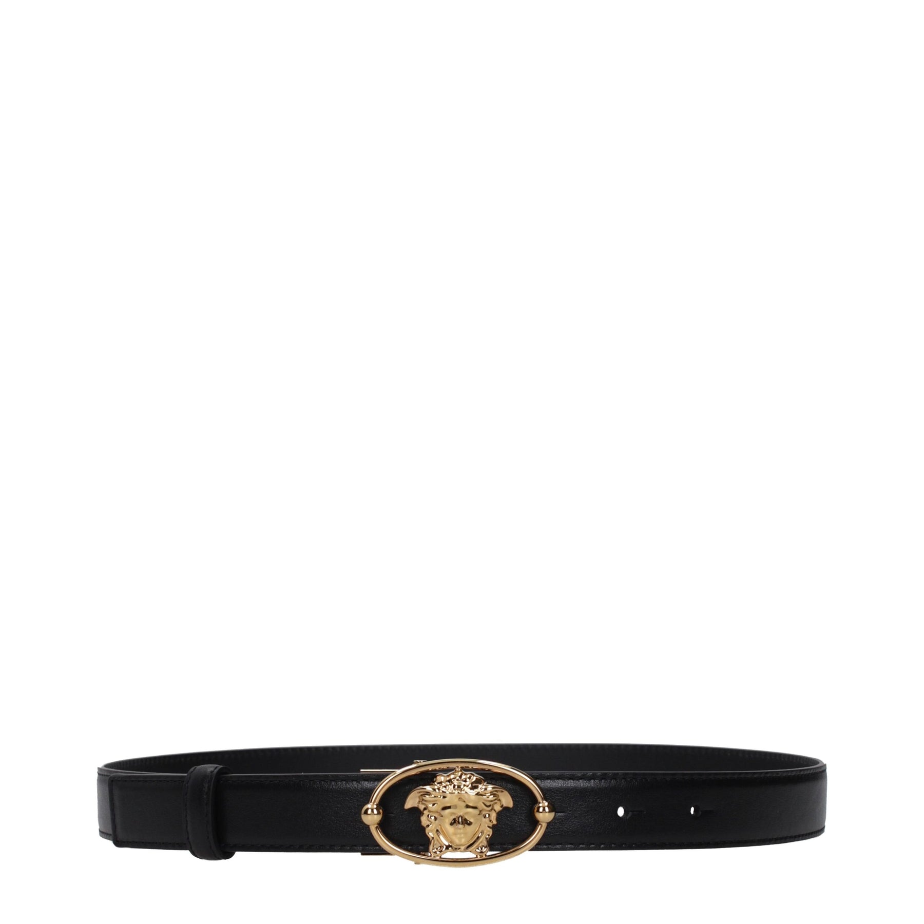 Versace Black Leather Regular Belt | Regal Royce