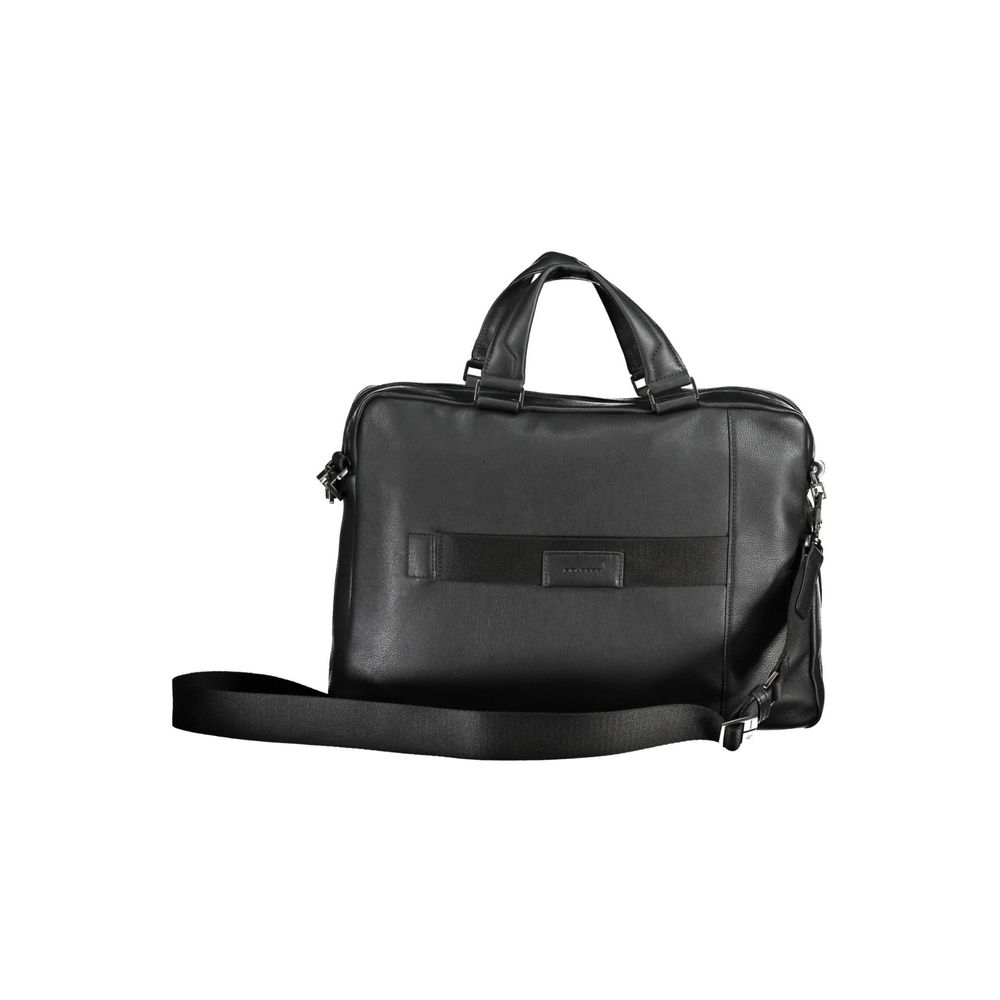Piquadro Black Leather Men Briefcase | Regal Royce