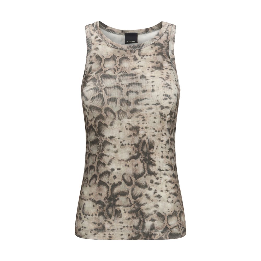 PINKO Beige Cotton Sleeveles T-Shirt | Regal Royce