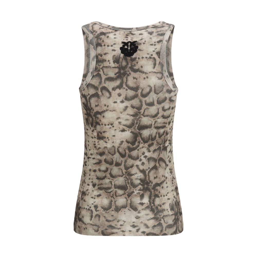 PINKO Beige Cotton Sleeveles T-Shirt | Regal Royce