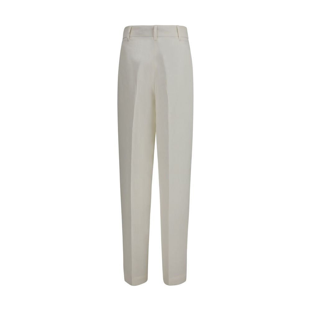 Max Mara White Linen Casual Pants | Regal Royce